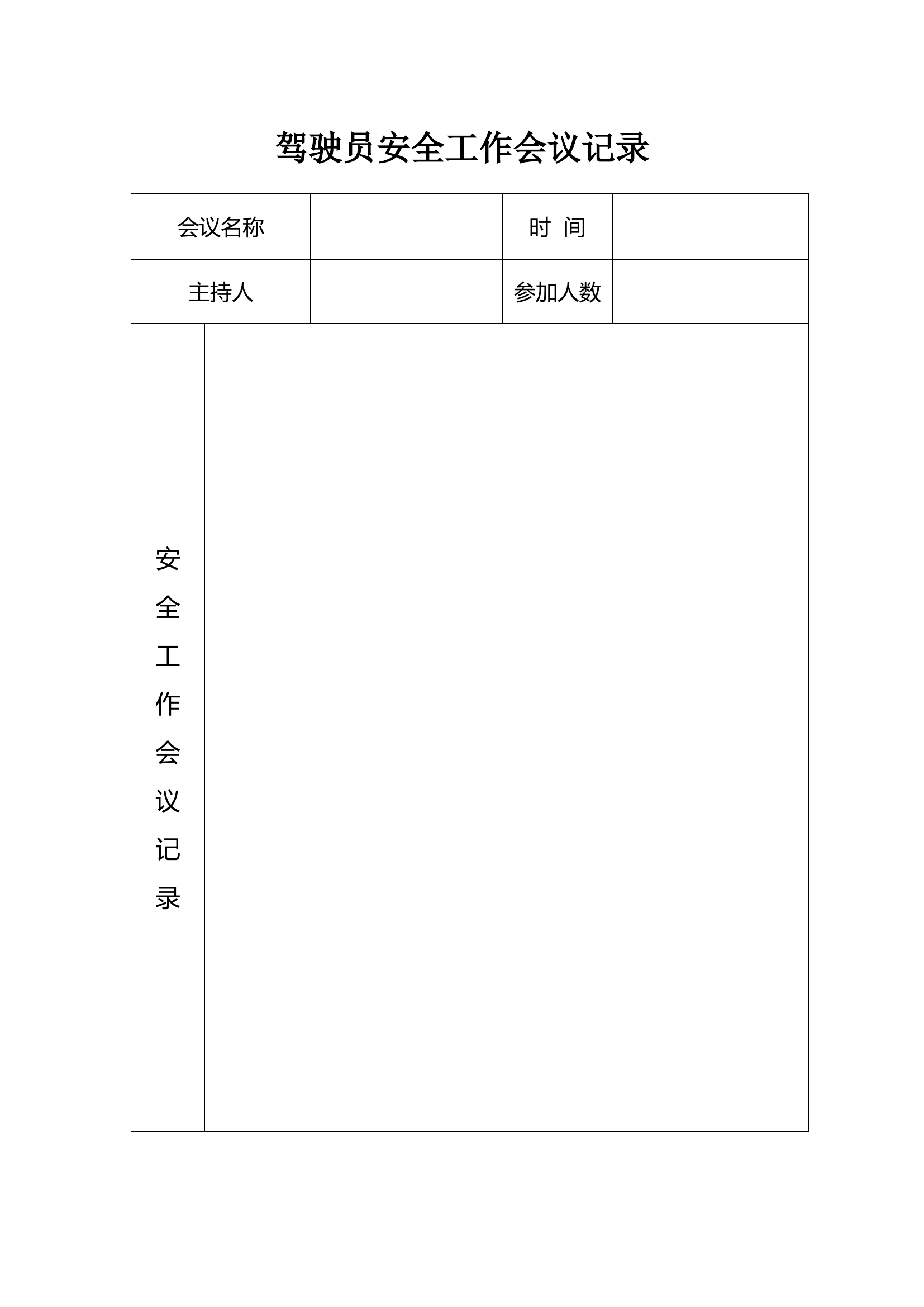 驾驶员安全教育会议记录（模板）.docx 第1页