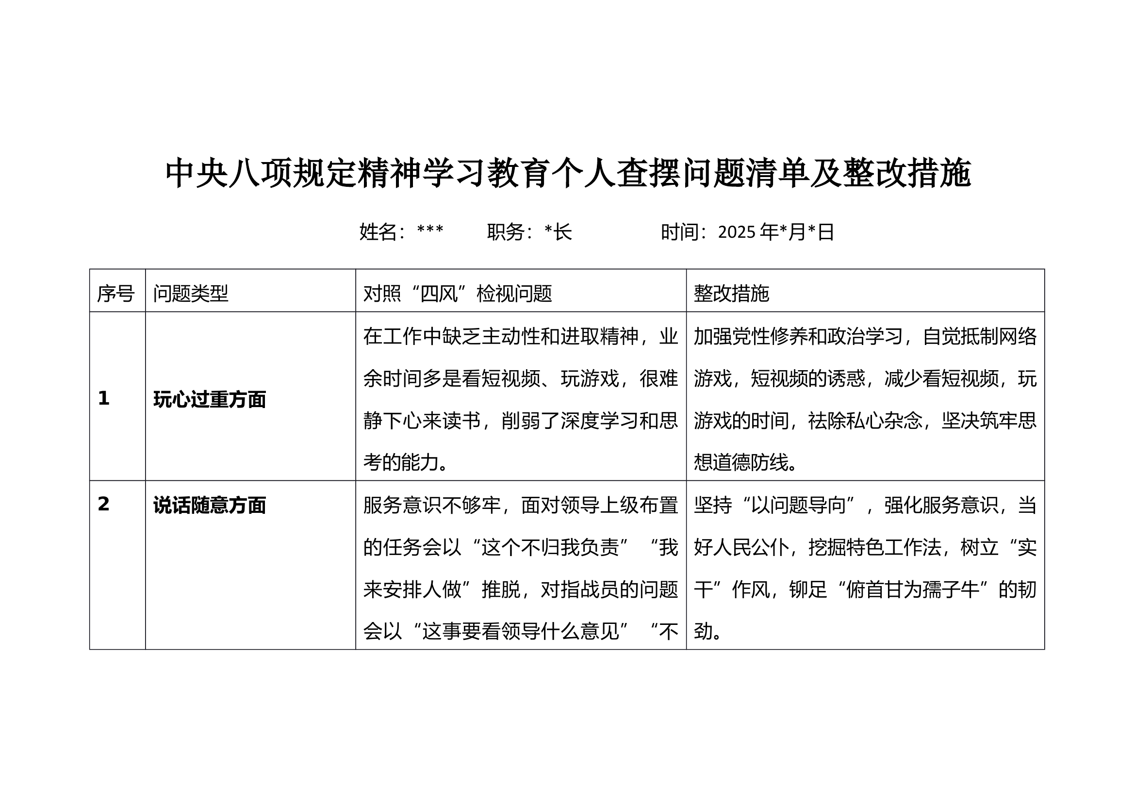 年轻干部对照四风问题清单查摆问题0619 第1页