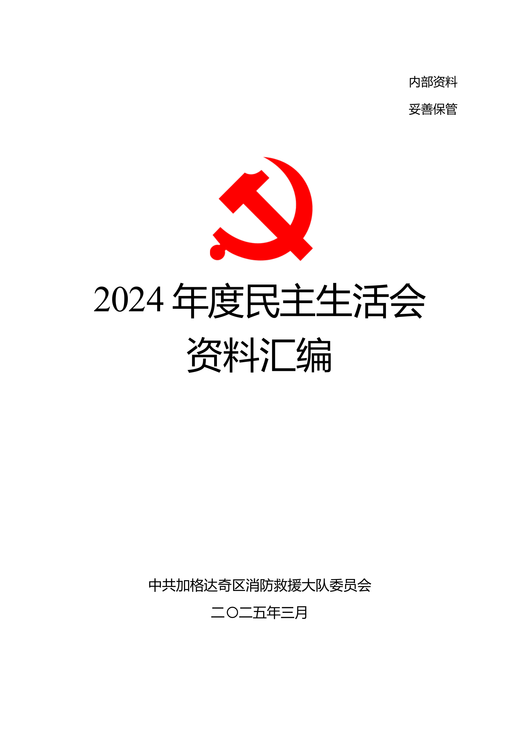 2024年度民主生活会材料汇编 第1页