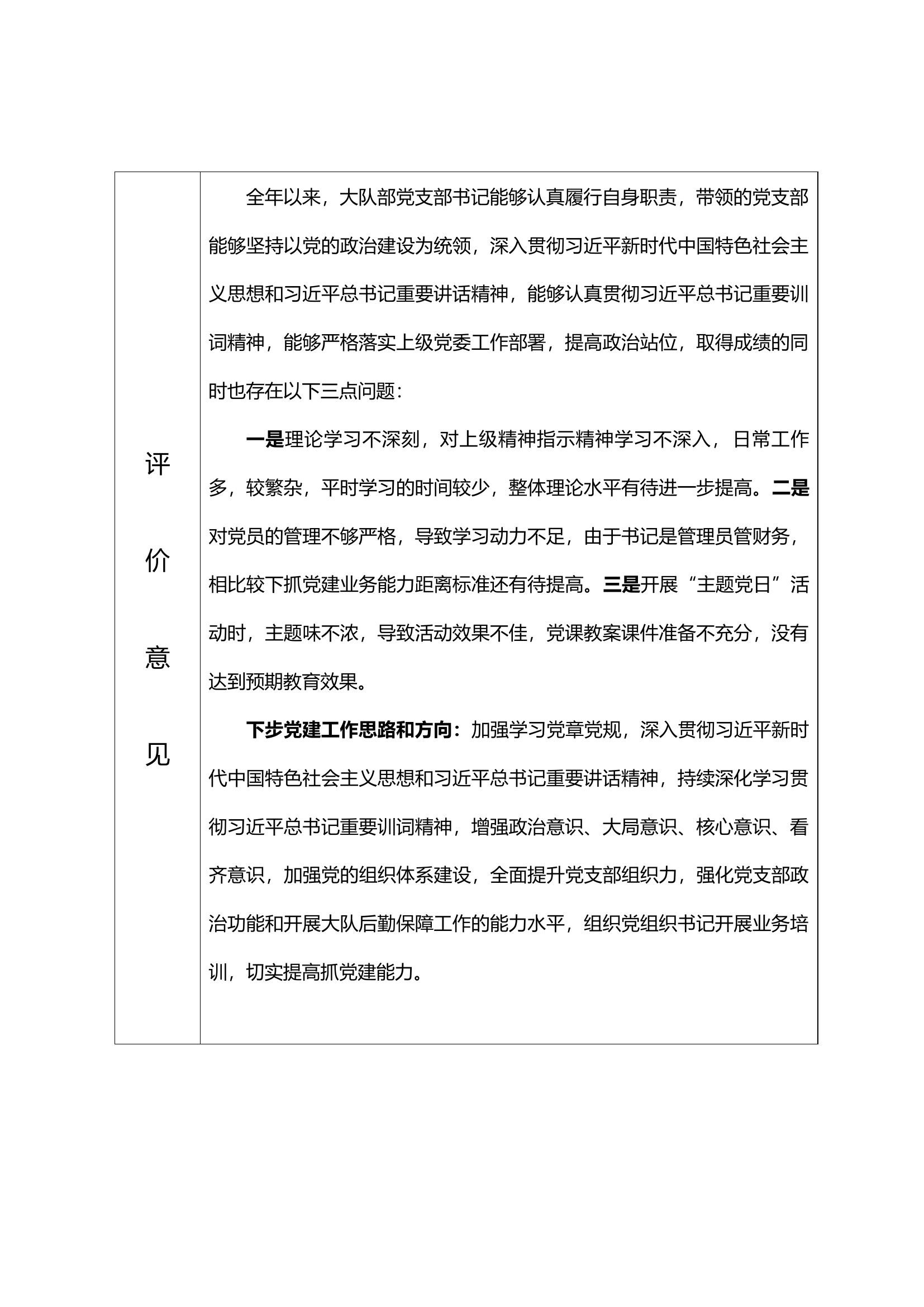 （大队党支部）党组织书记抓党建工作述职评议情况登记表.docx 第2页