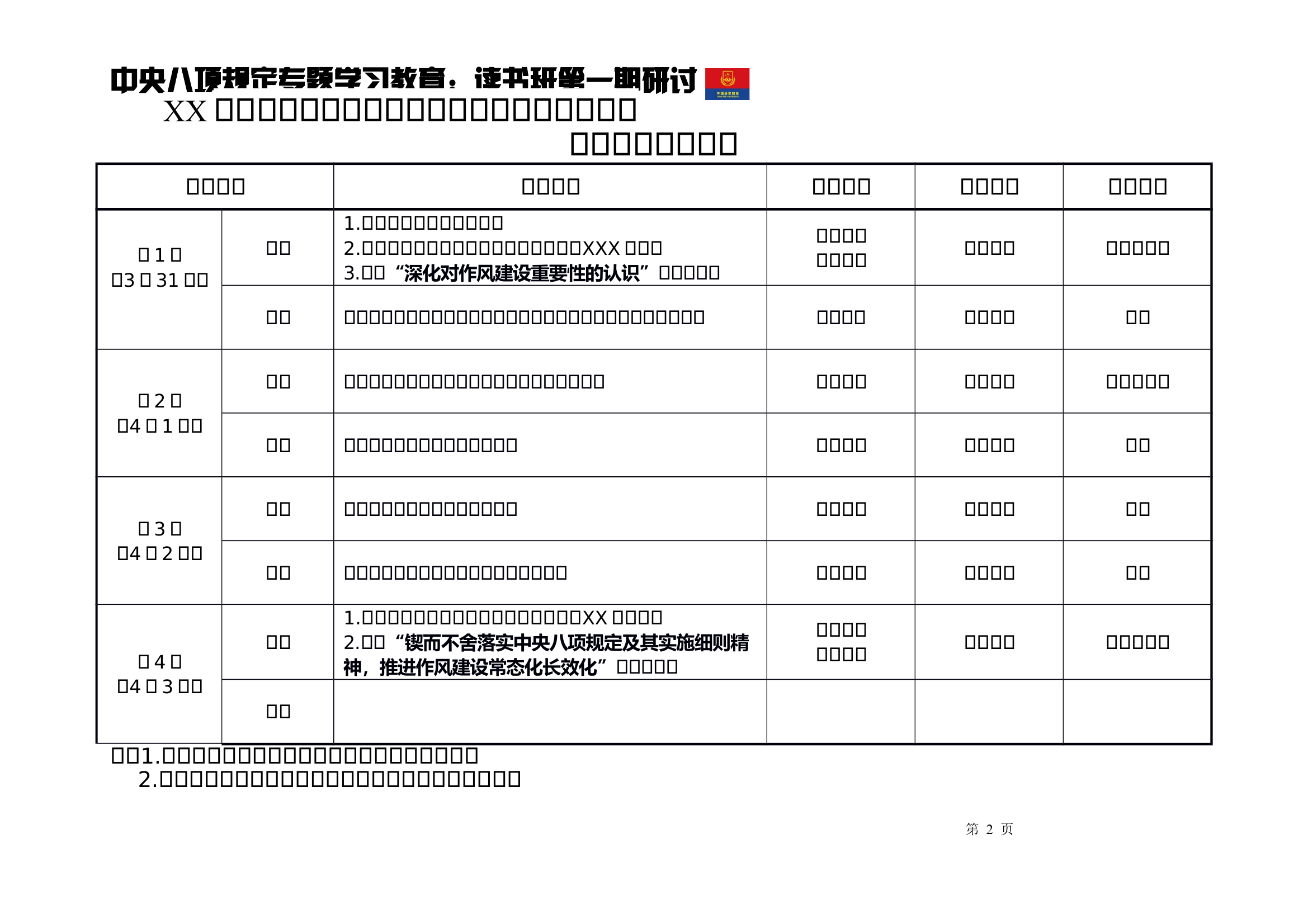 深入贯彻中央八项规定精神学习教育专题档案台账 第2页