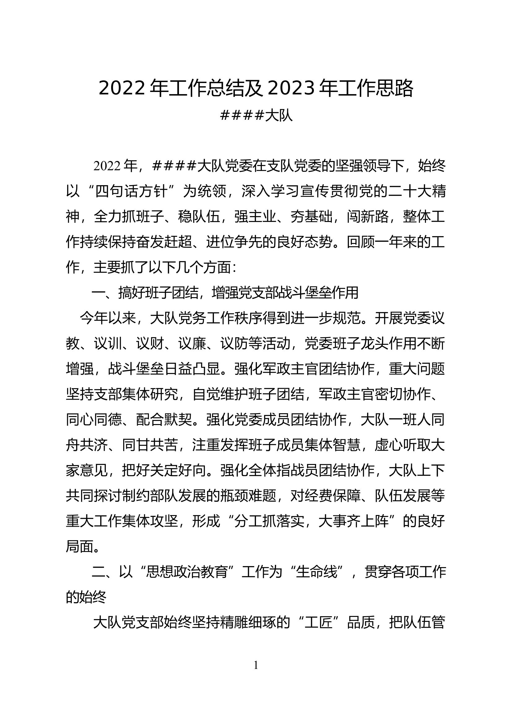 2022年工作总结及2023年工作思路.docx 第1页