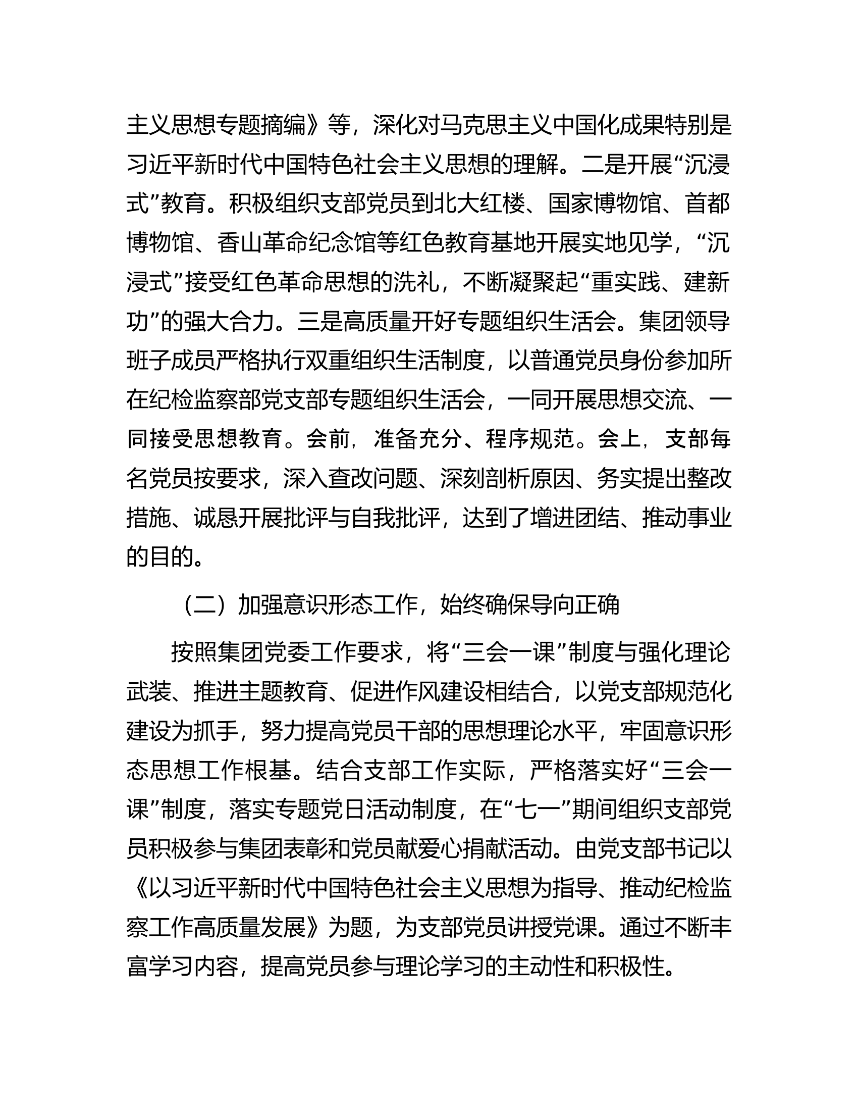 国企纪检监察部党支部全面从严治党（党建）工作报告............docx 第2页