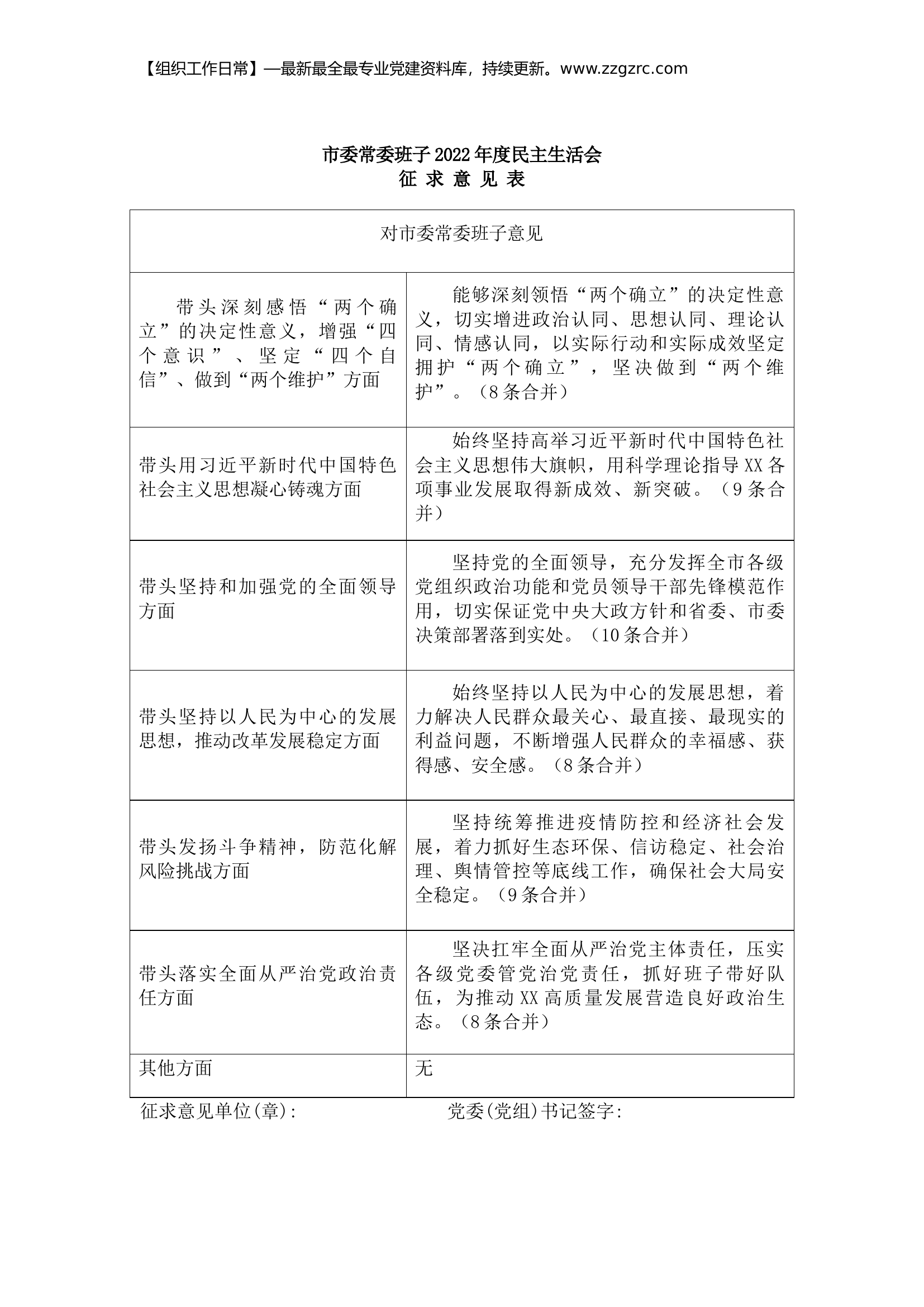 （会前）2023年度民主生活会征求意见汇总（表格形式）.docx 第1页