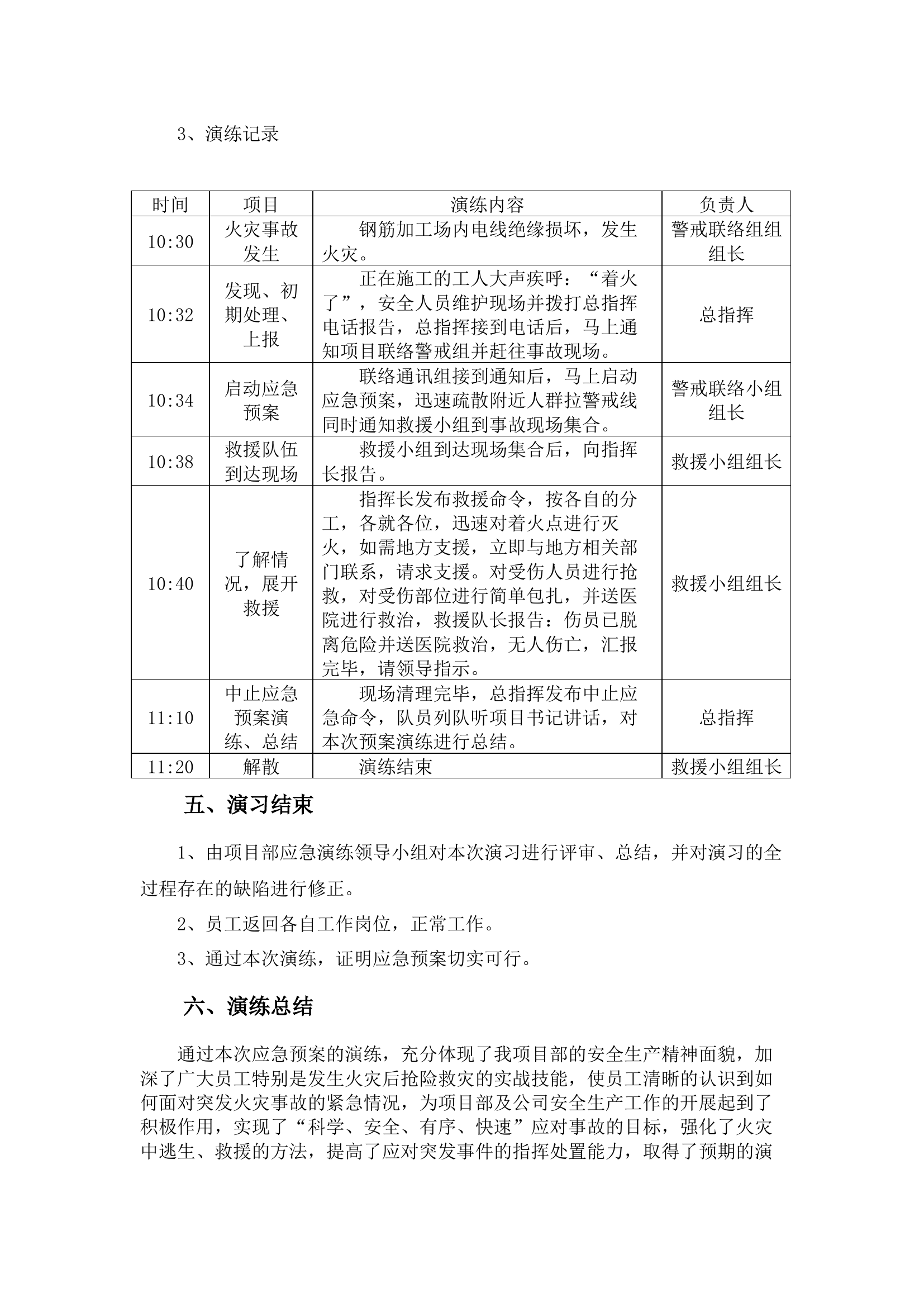 【总结报告】项目部火灾事故应急演练记录及总结.docx 第2页