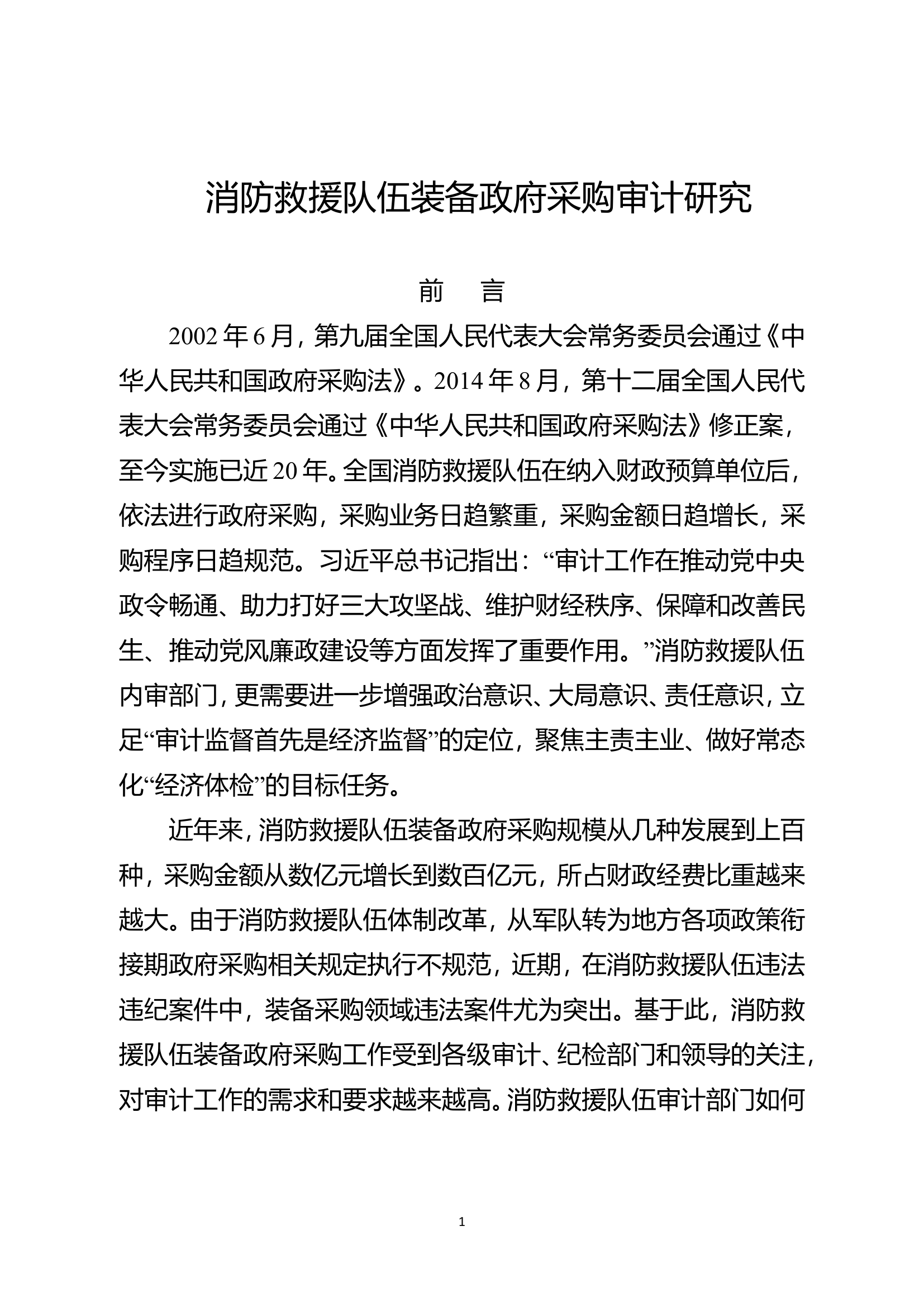 精品：n消防救援队伍装备政府采购审计研究.doc 第1页