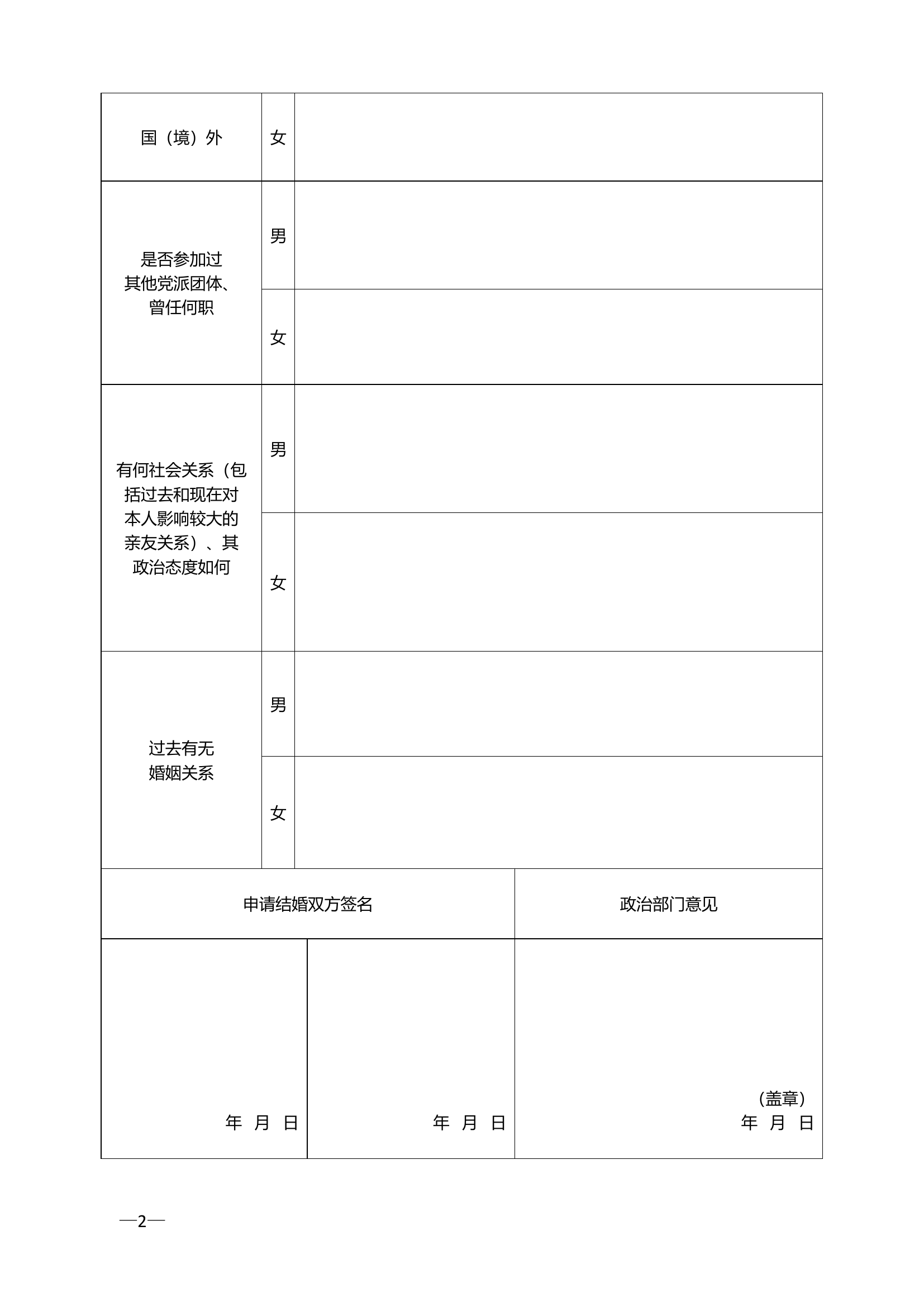 附件1：消防救援人员申请结婚报告表.doc 第2页