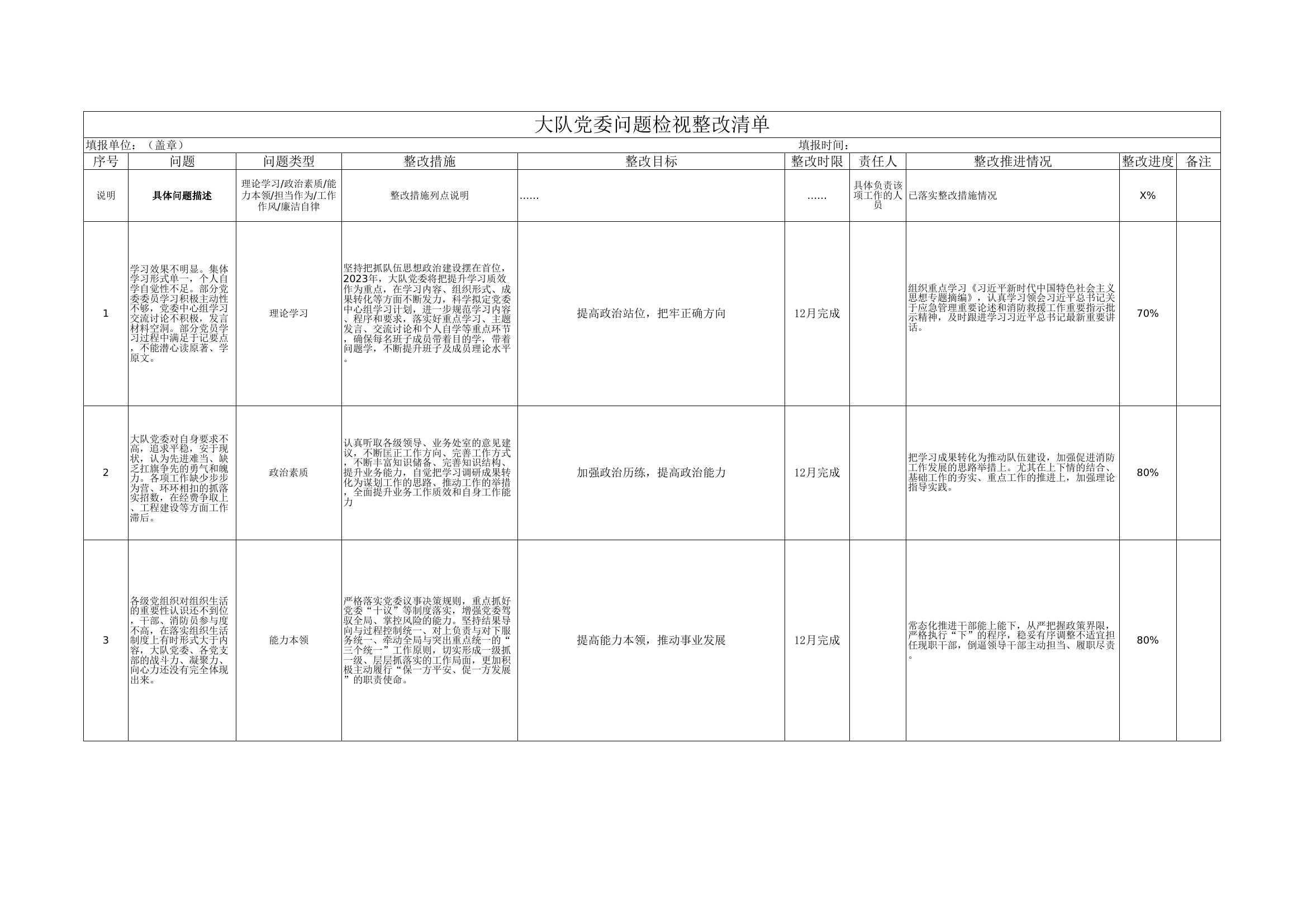 大队党委问题检视整改清单.xls 第1页