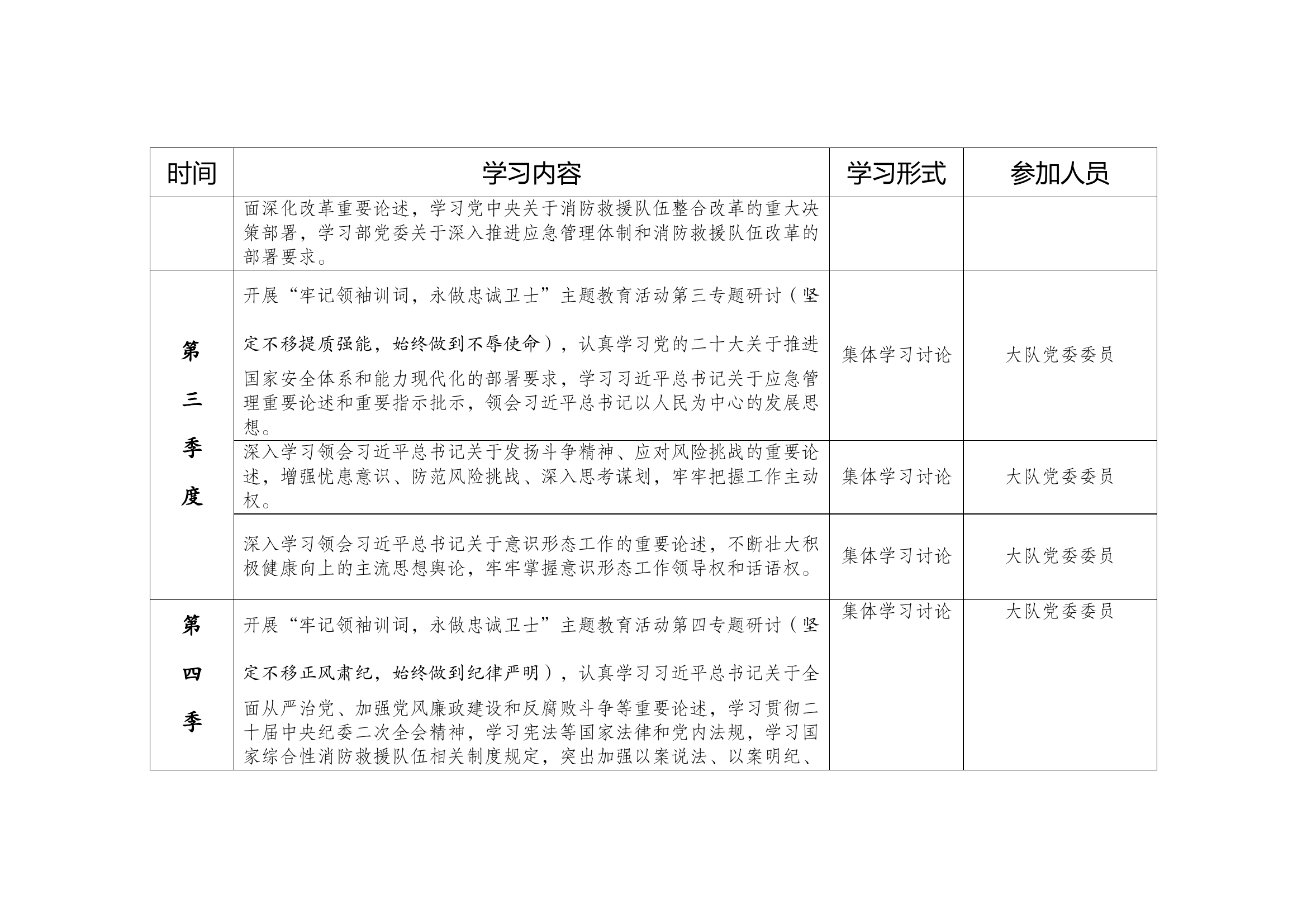 2023年XX消防救援大队党委集中学习计划.docx 第2页