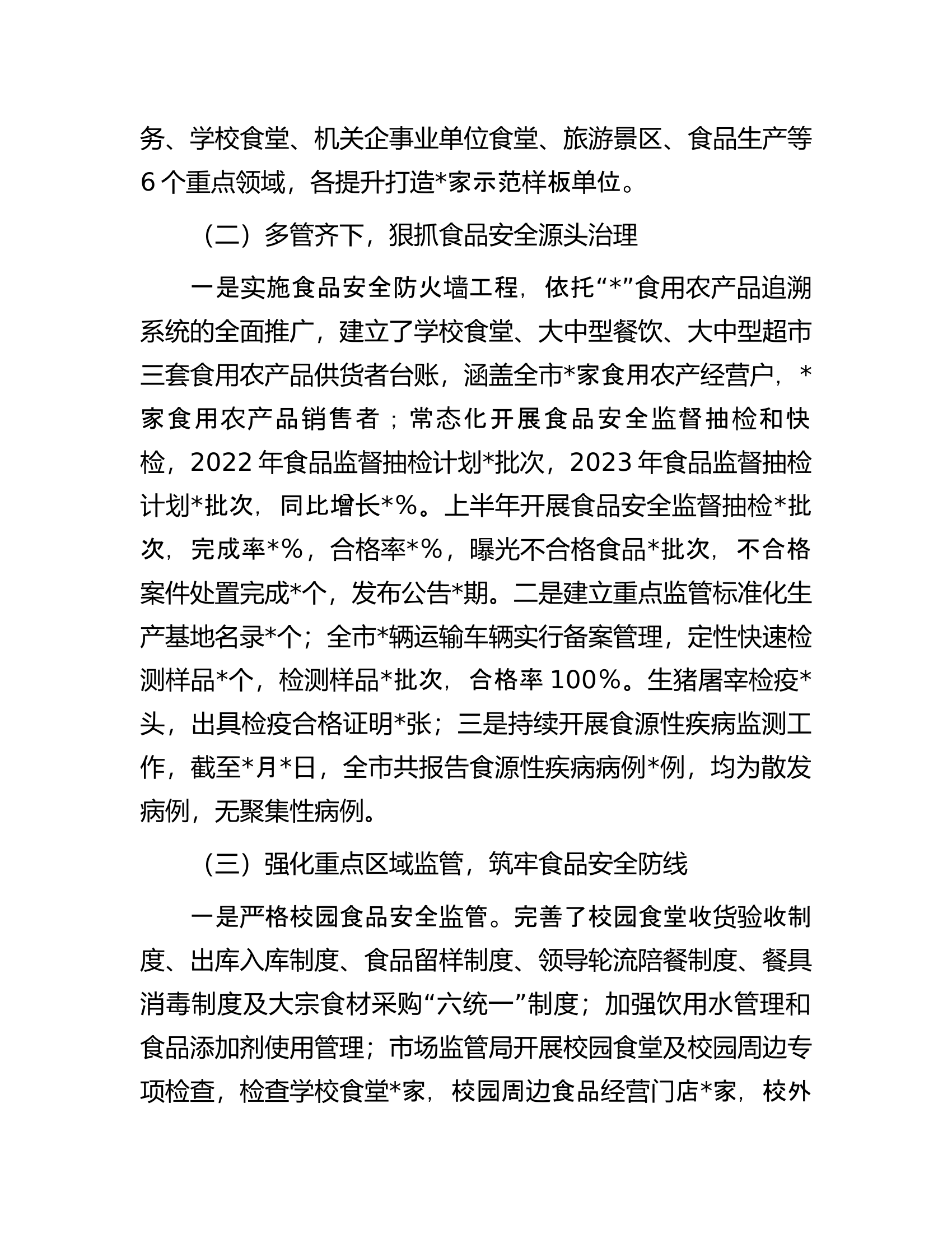 市关于2023年上半年食品药品安全工作情况的汇报.docx 第2页