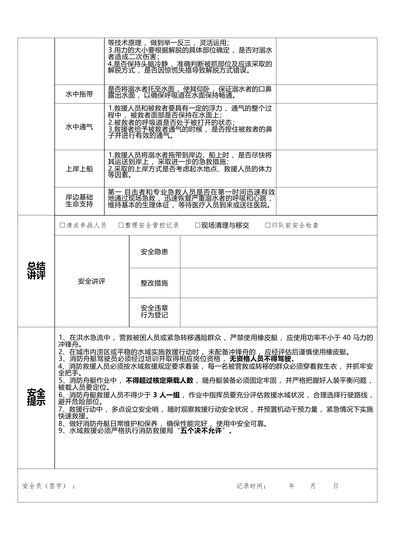 灭火救援行动安全管控清单（水域救援类）.docx 第2页
