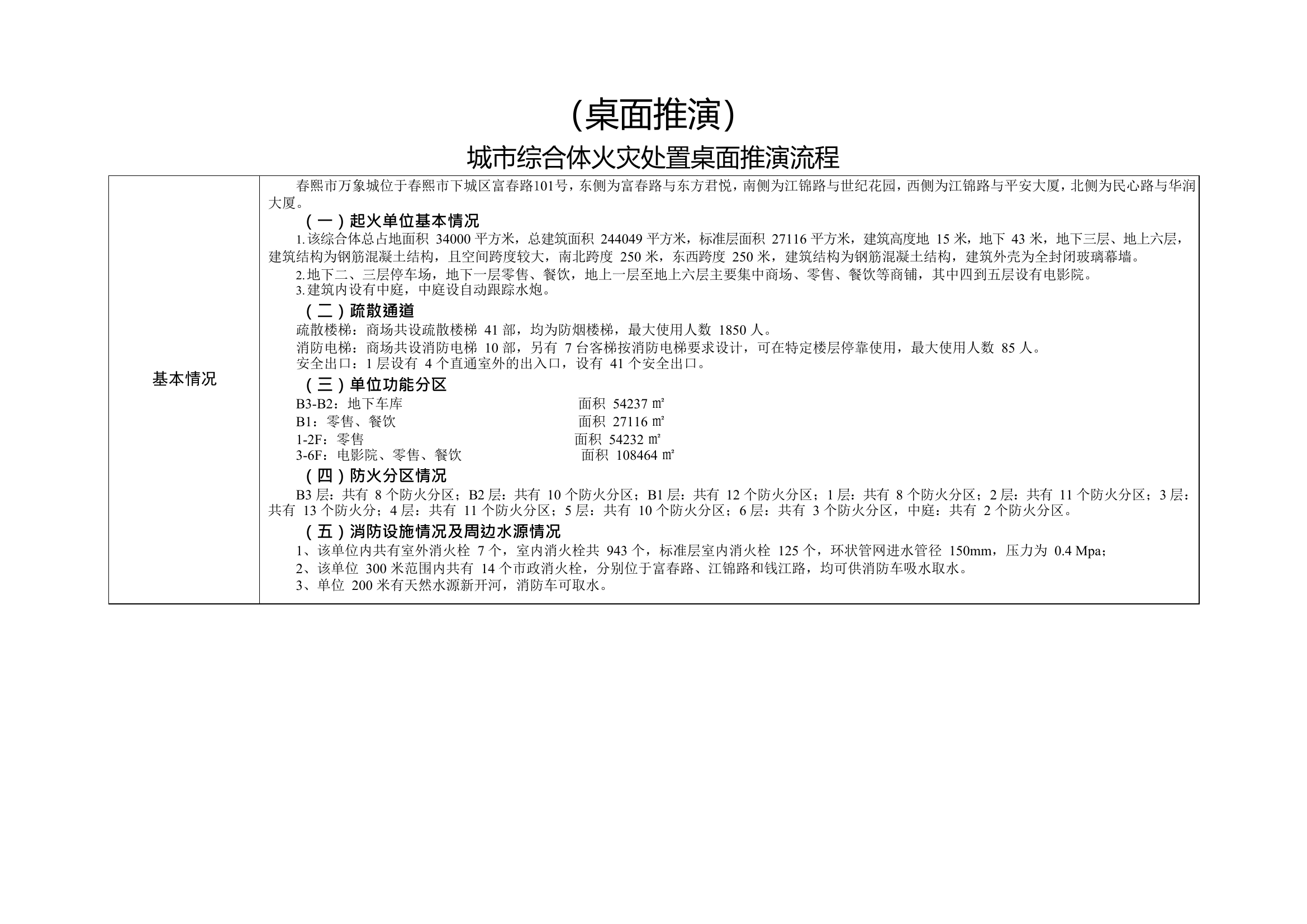 （高层、综合体、大跨度、化工）火灾处置桌面推演流程.doc 第1页