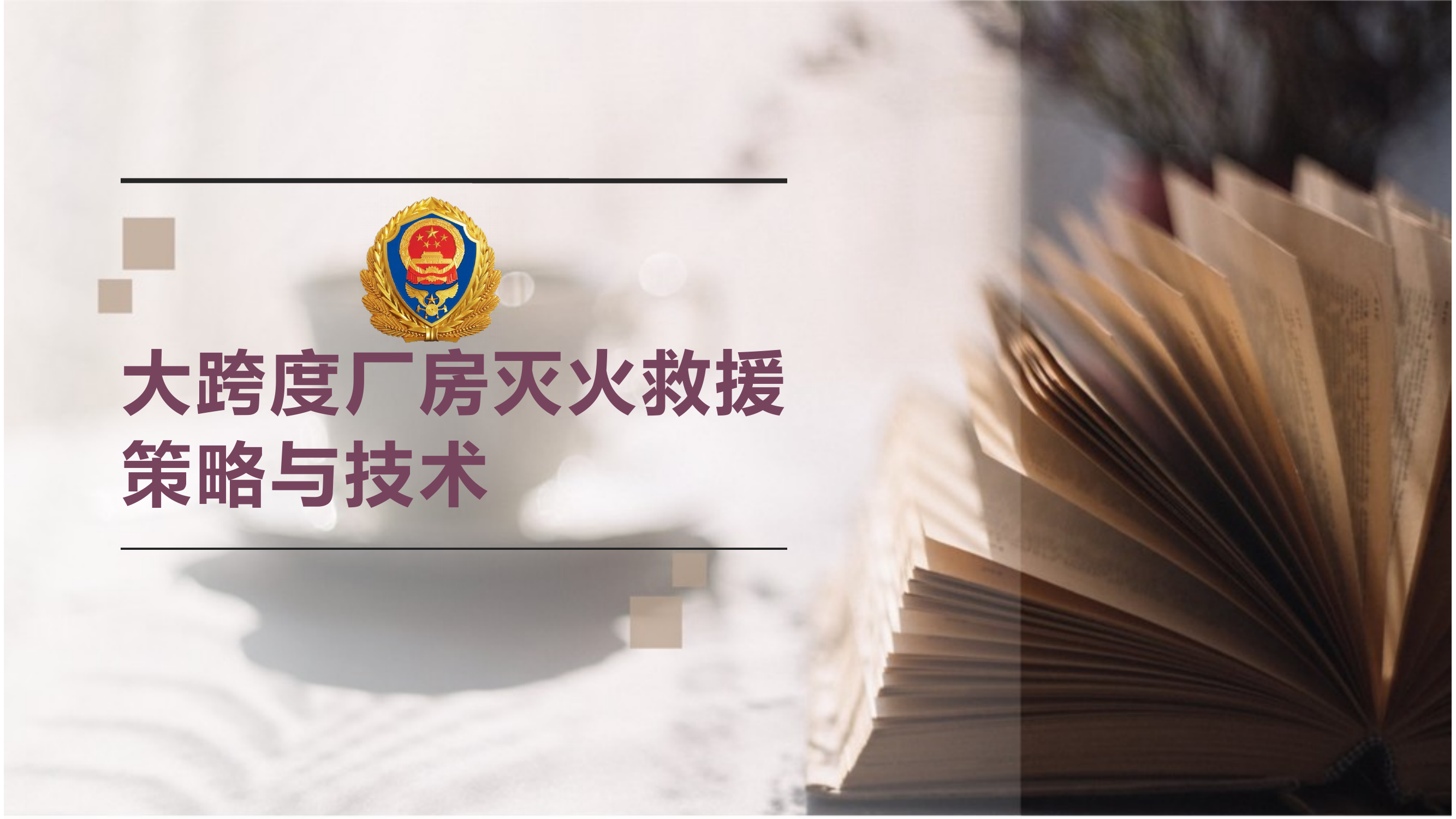 大跨度厂房灭火救援策略与技术 第1页