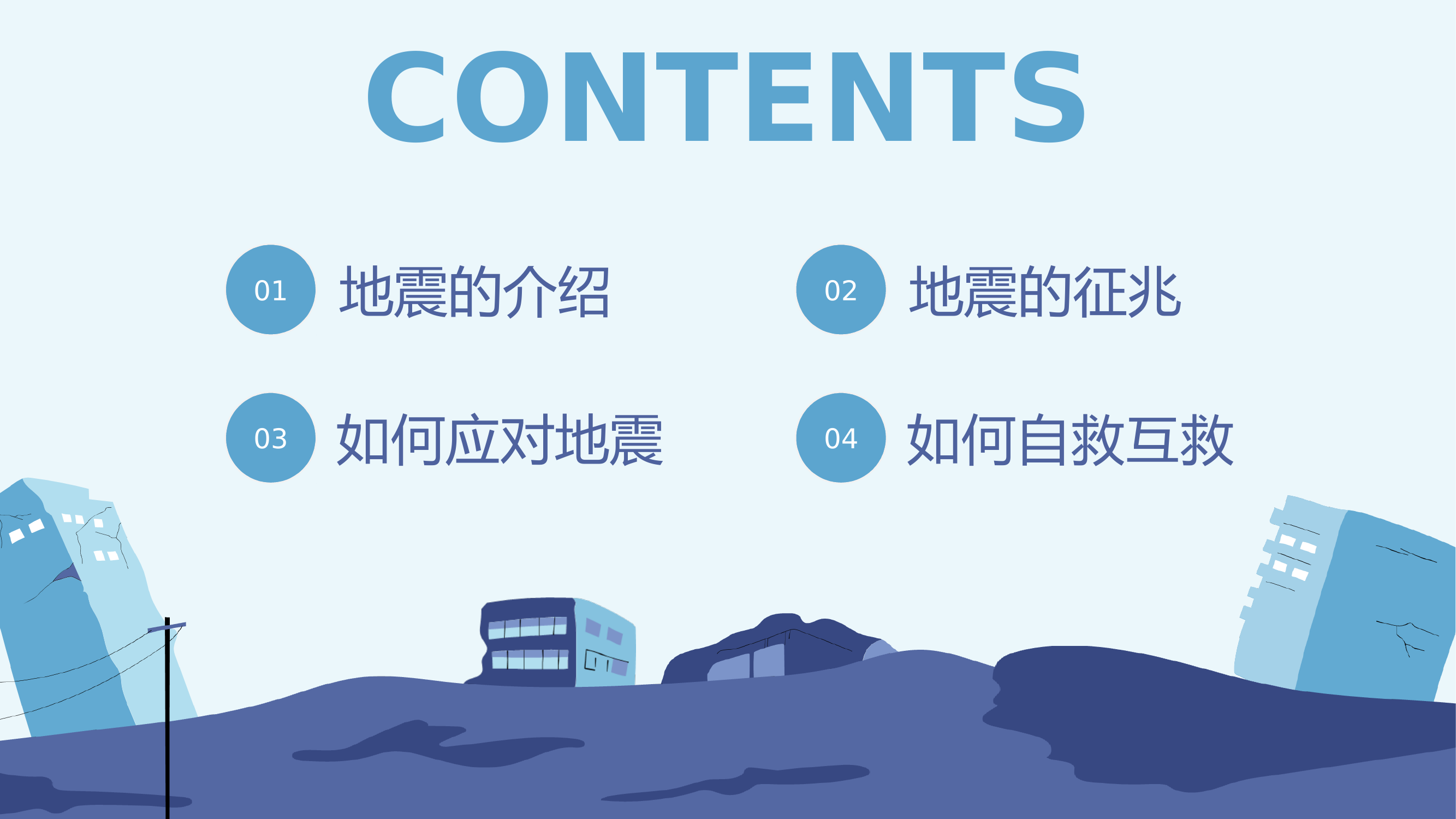 简约地震安全教育知识主题班会ppt模板 第2页