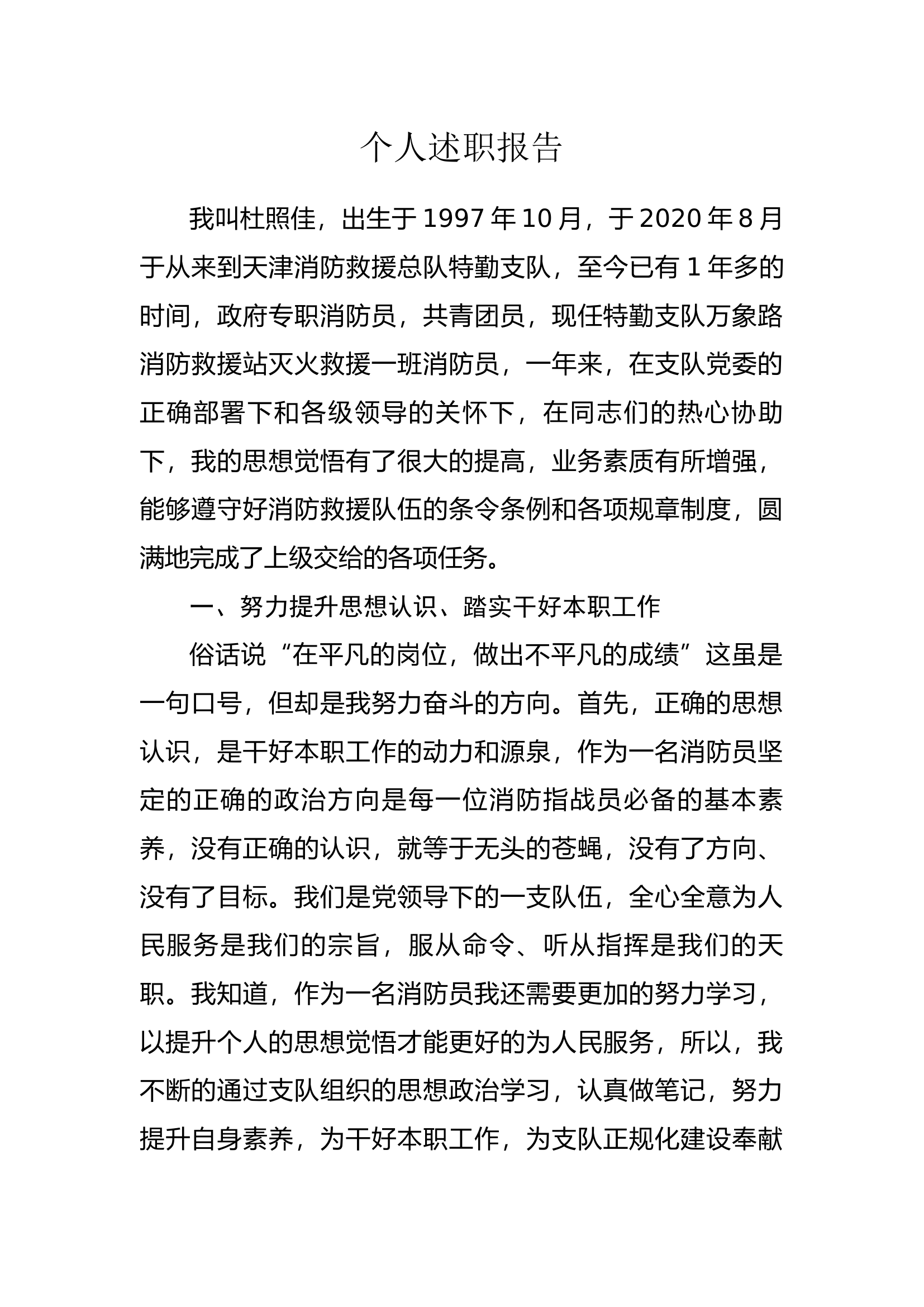 精品：个人述职报告 （政府专职） (27).docx 第1页