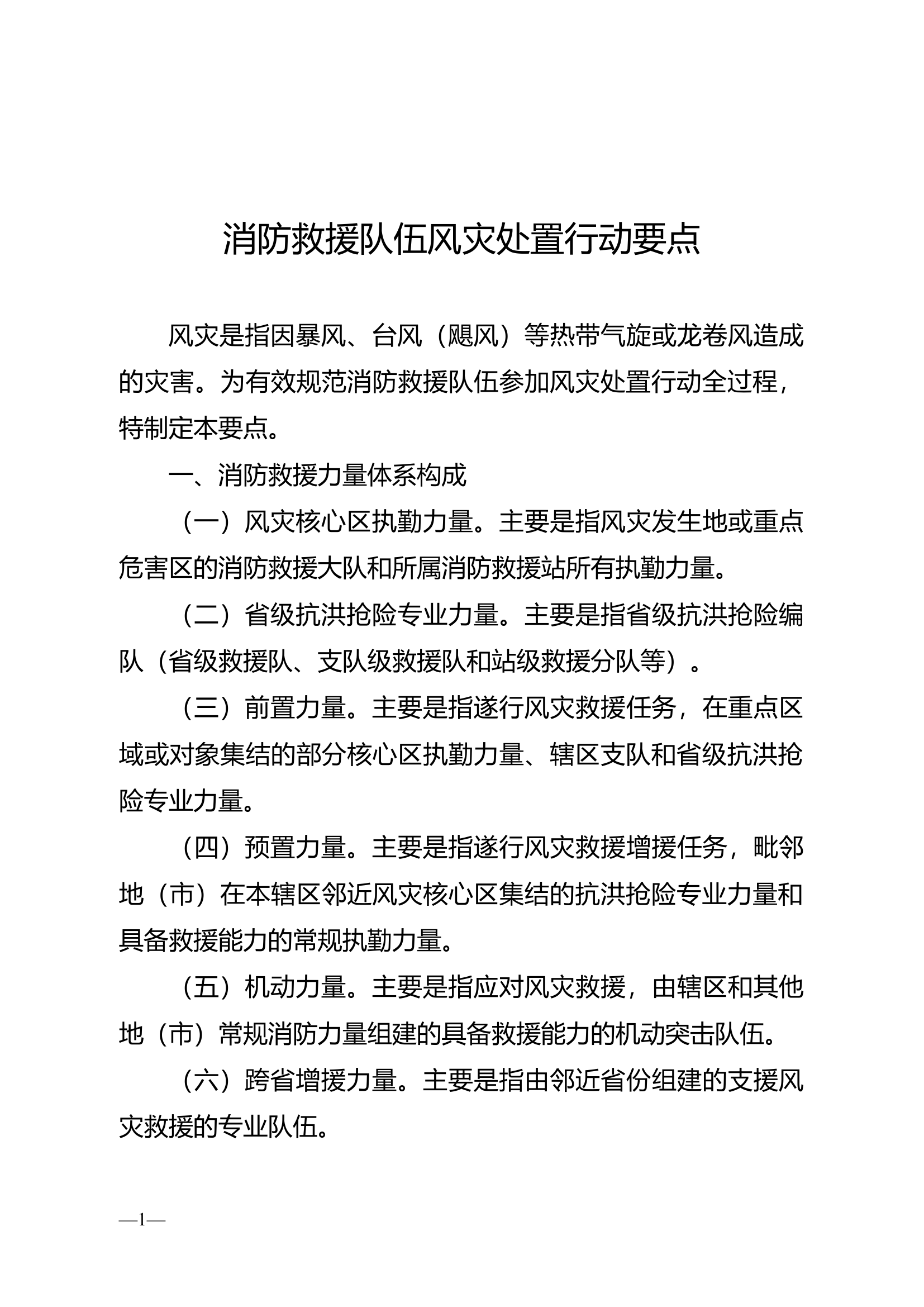 消防救援队伍风灾处置行动要点.docx 第1页