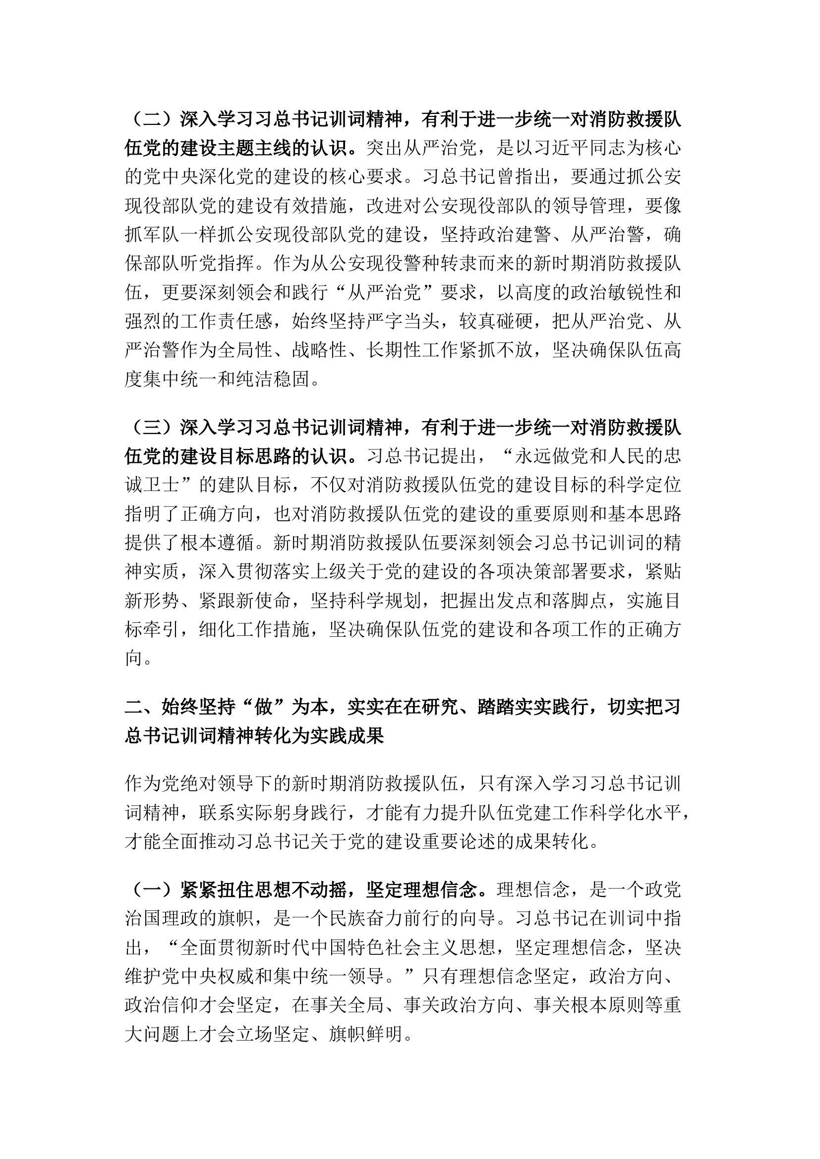 精品：牢记训词重托 党建引领旗帜 永葆新时期消防救援队伍的忠诚本色.docx 第2页