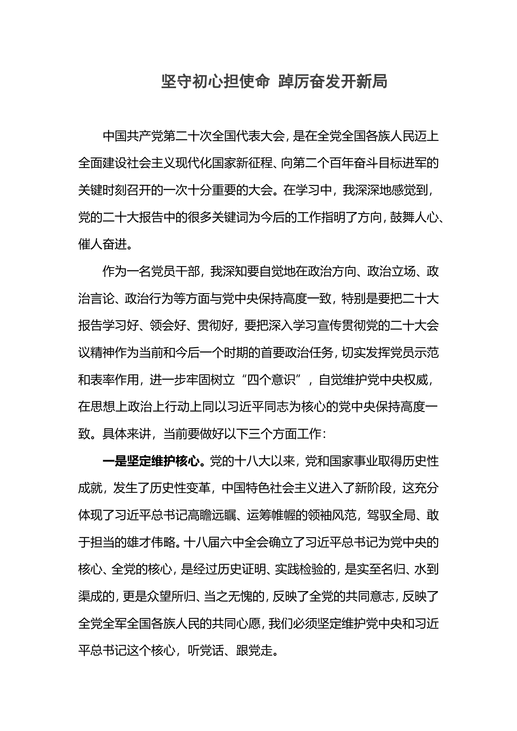 （主题教育心得）坚守初心担使命 踔厉奋发开新局.doc 第1页