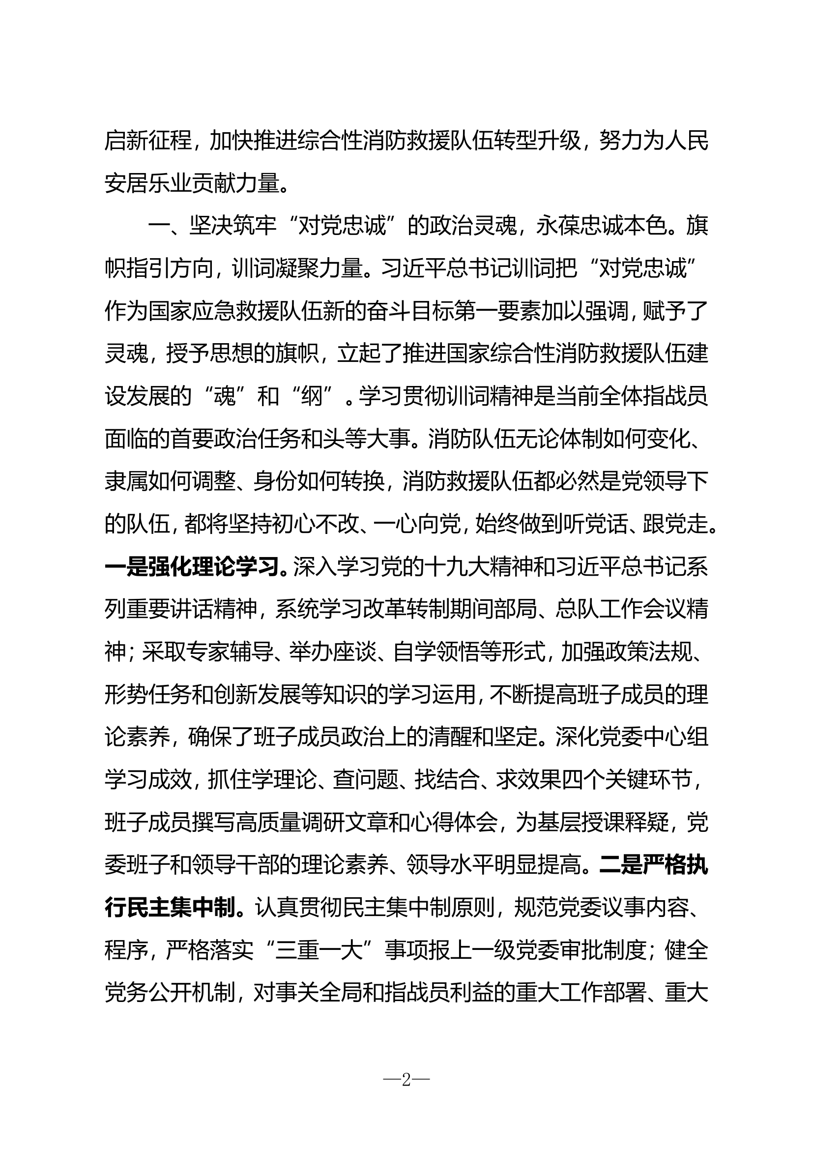 立足新时代特点贯彻&ldquo;四句话方针&rdquo;以&ldquo;大理消防精神&rdquo;开启消防救援事业新征程.doc 第2页