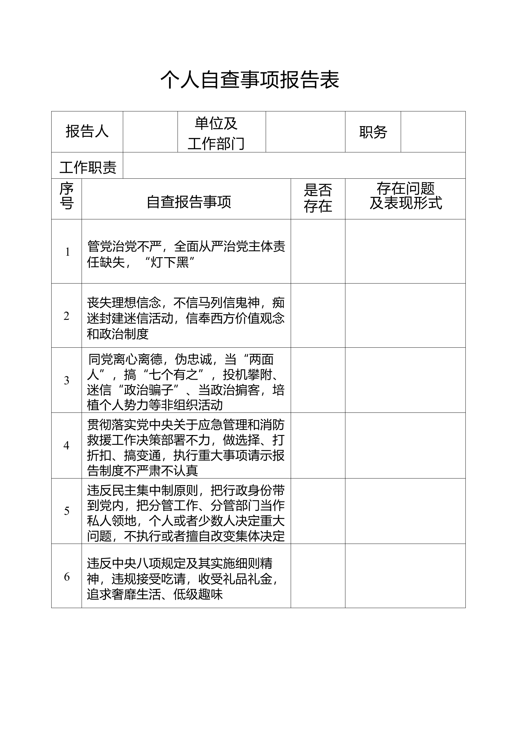 附件1：个人自查事项报告表（模板）.docx 第1页