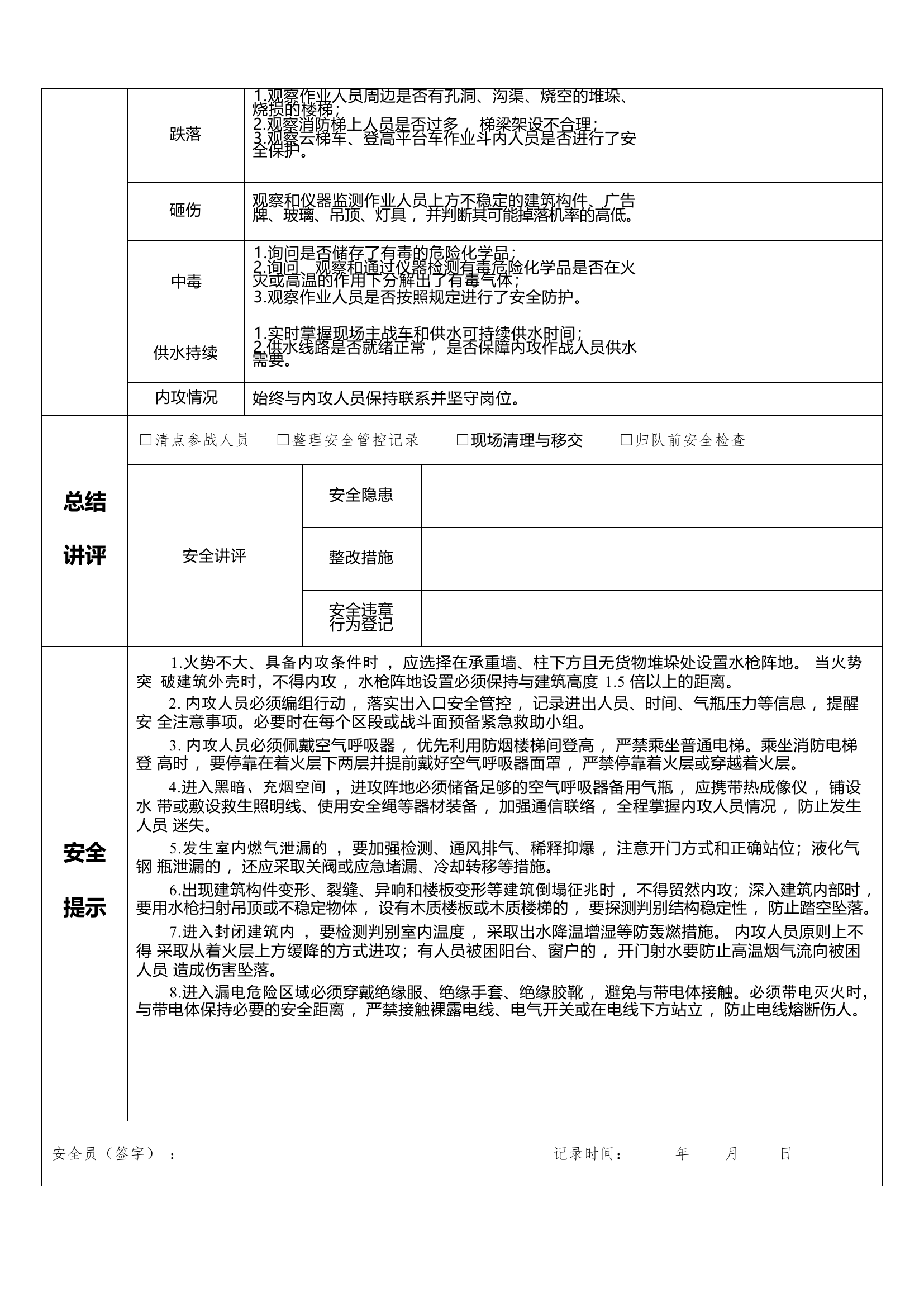 灭火救援行动安全管控清单（建筑类火灾）.docx 第2页