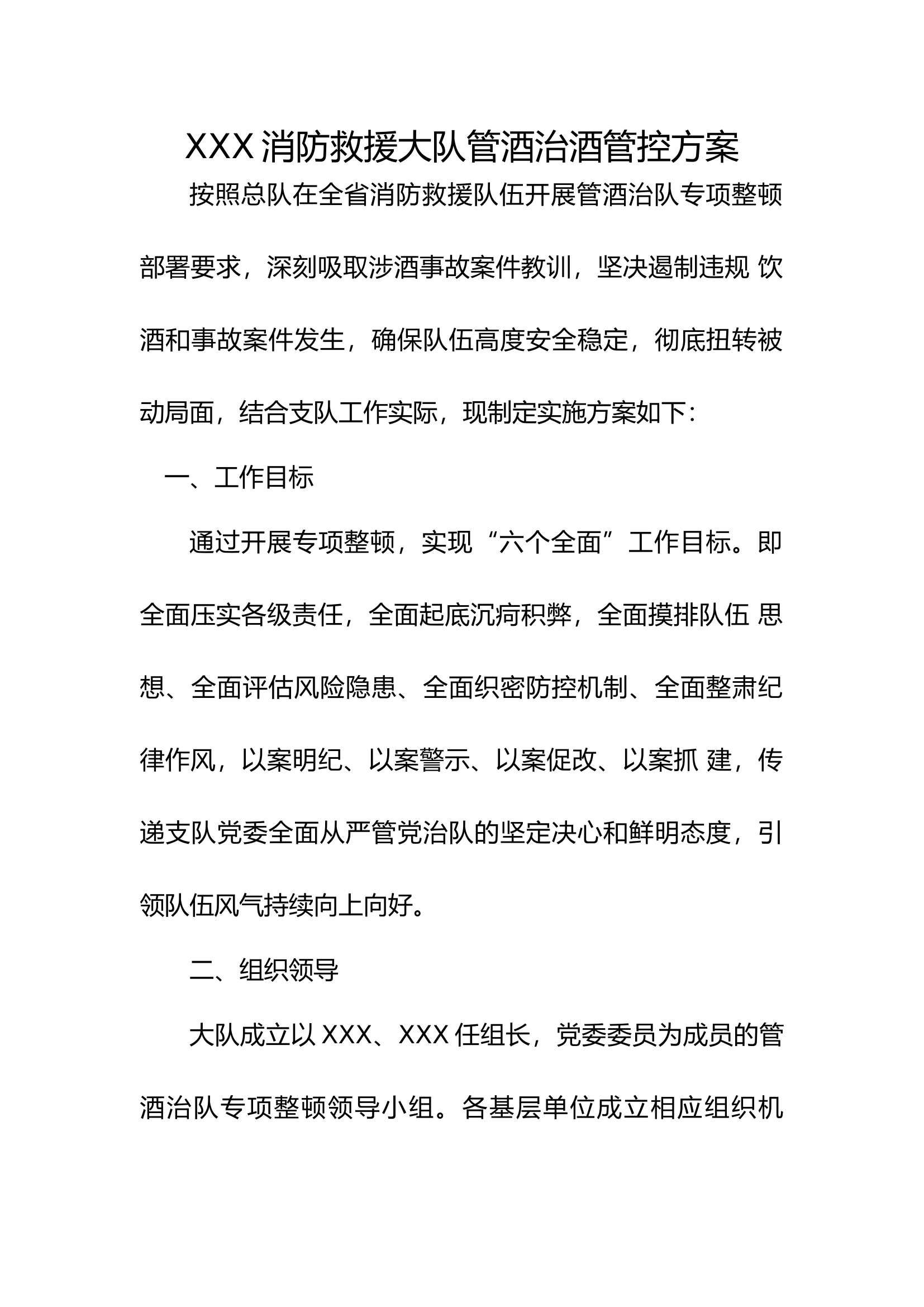 XXXXXX大队管酒治酒管控方案.docx 第1页