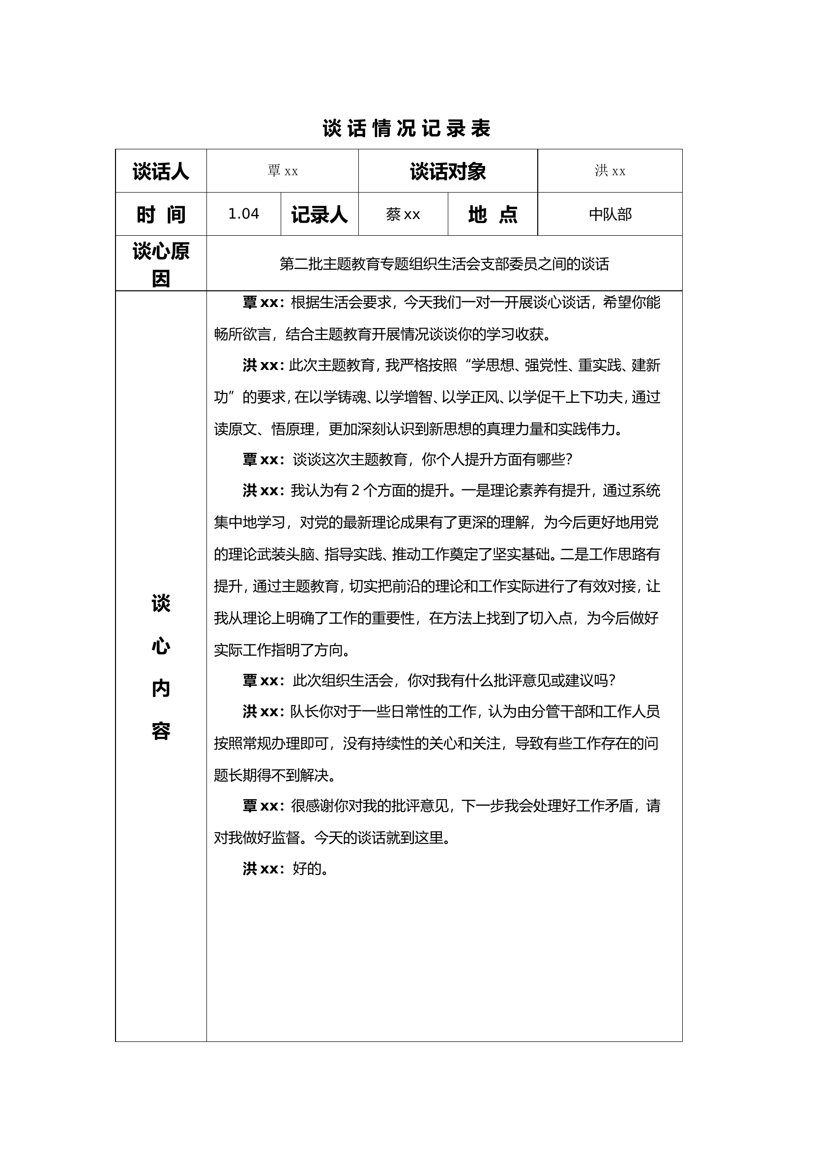 第二批主题教育专题组织生活会党支部谈话记录.doc 第1页
