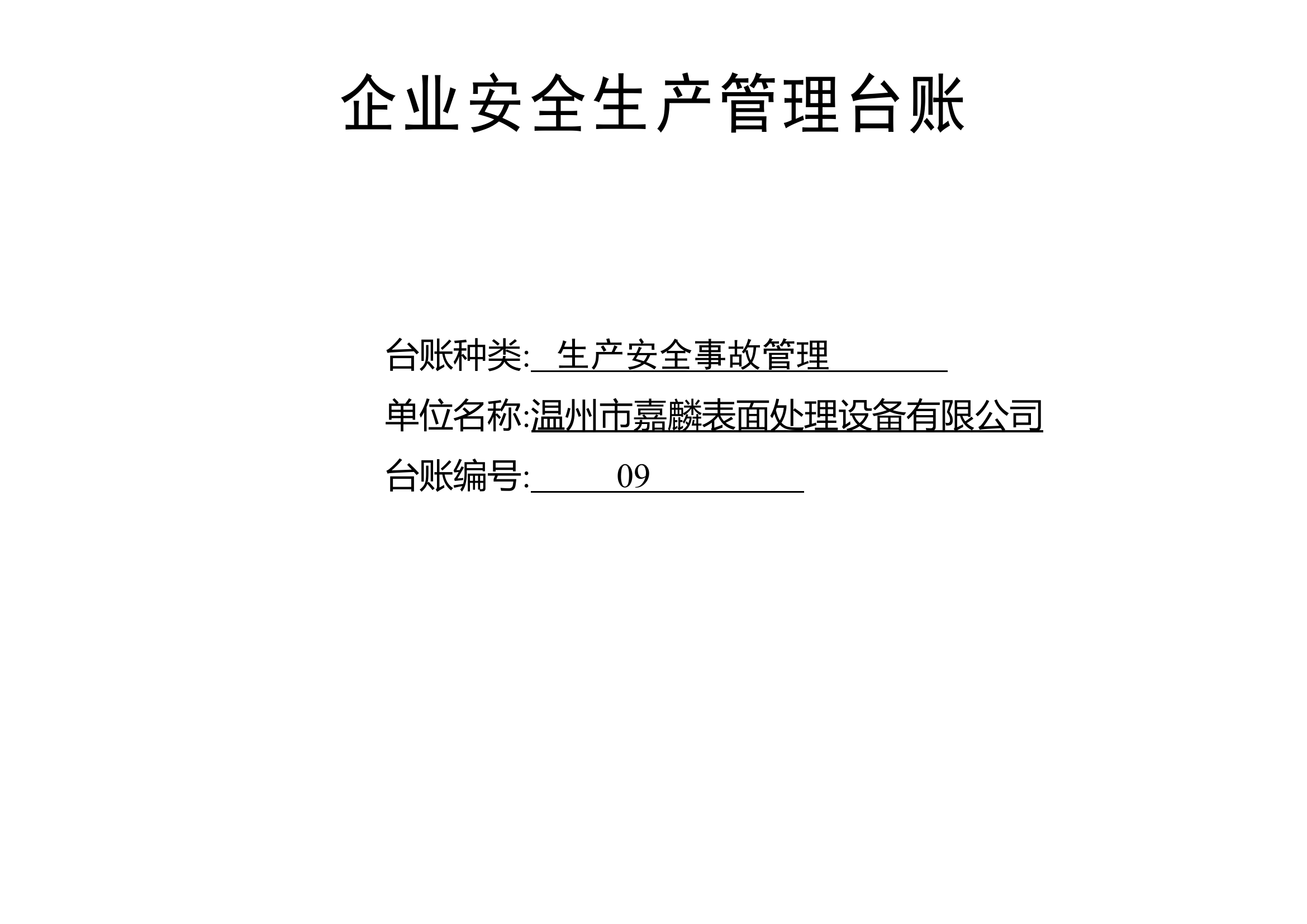 编号09 生产安全事故管理台账.docx 第1页