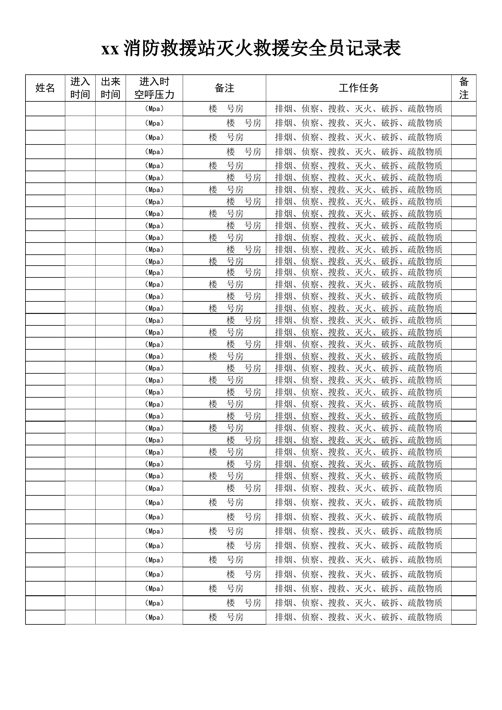 灭火救援安全员记录表.doc 第1页