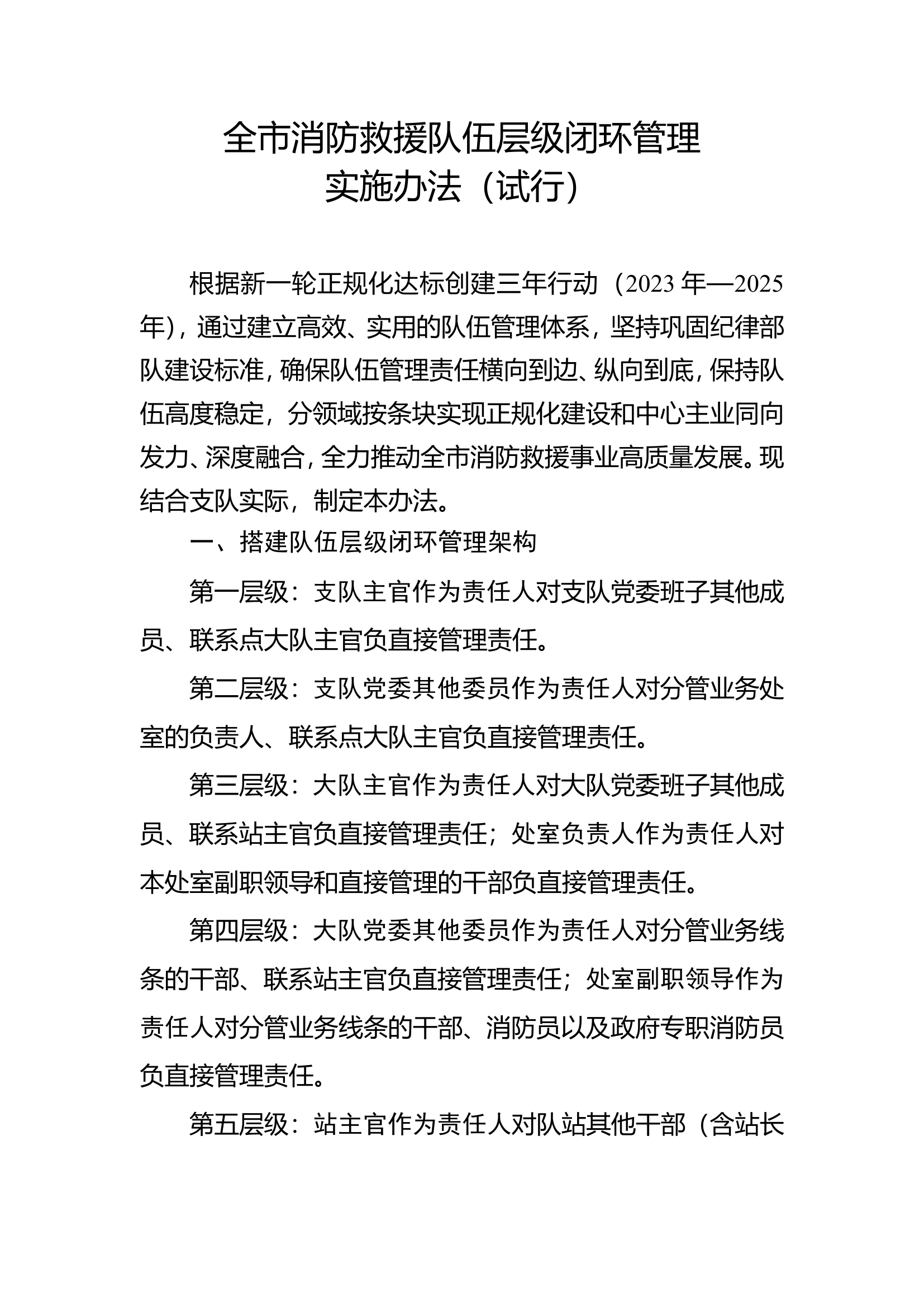 全市消防救援队伍层级闭环管理实施.doc 第1页