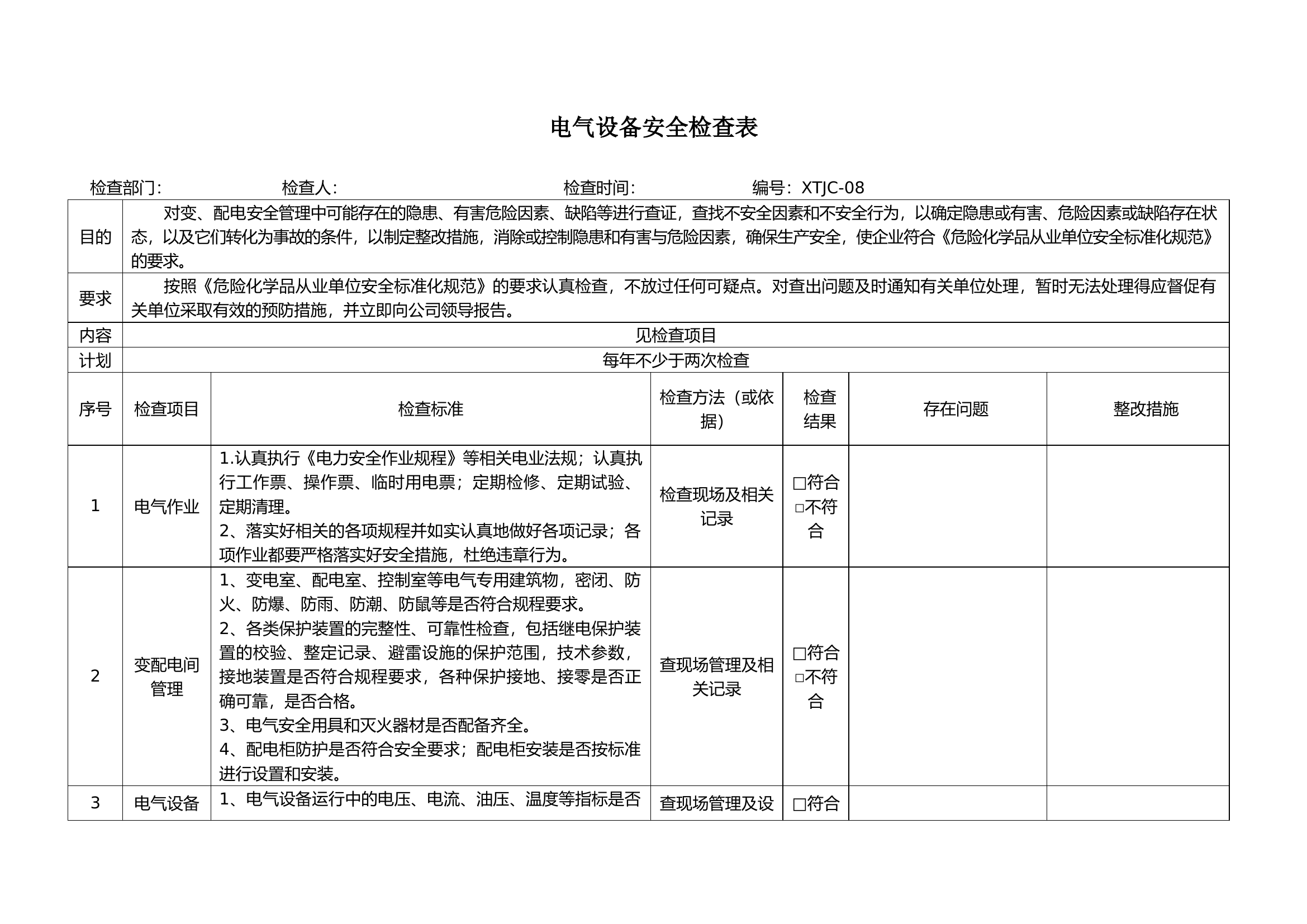 电气设备安全检查表.docx 第1页
