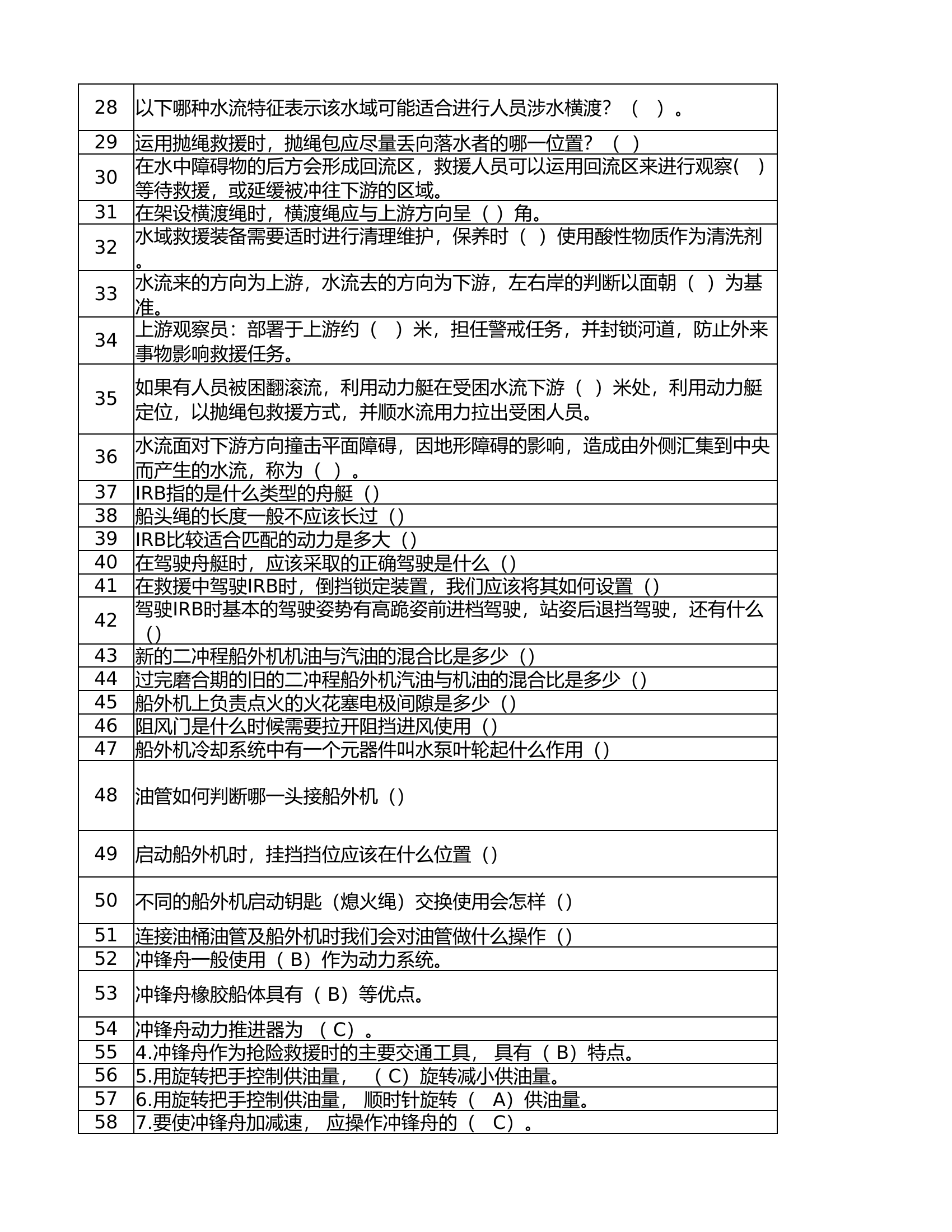 水域救援题库.xlsx 第2页