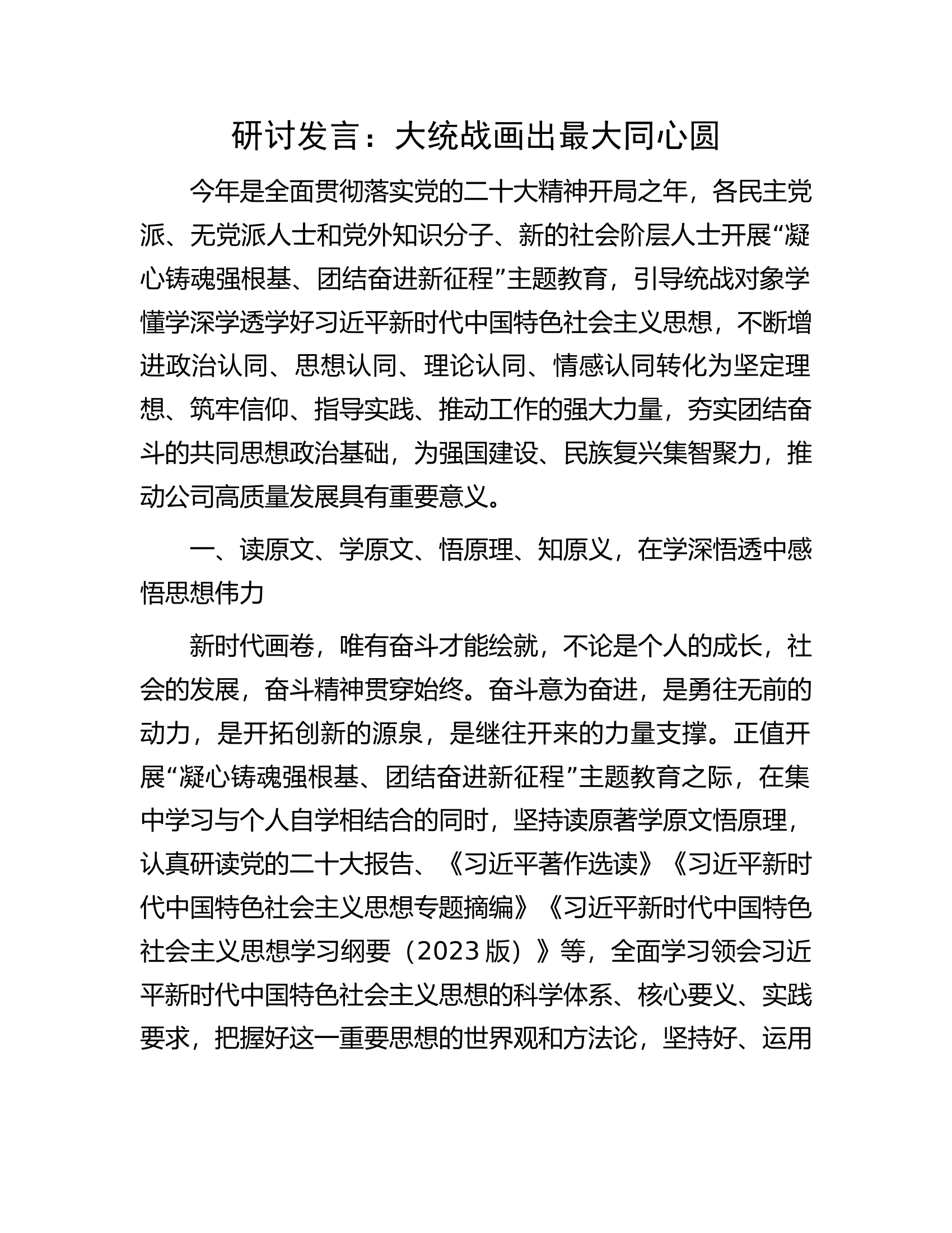 研讨发言：大统战画出最大同心圆.docx 第1页