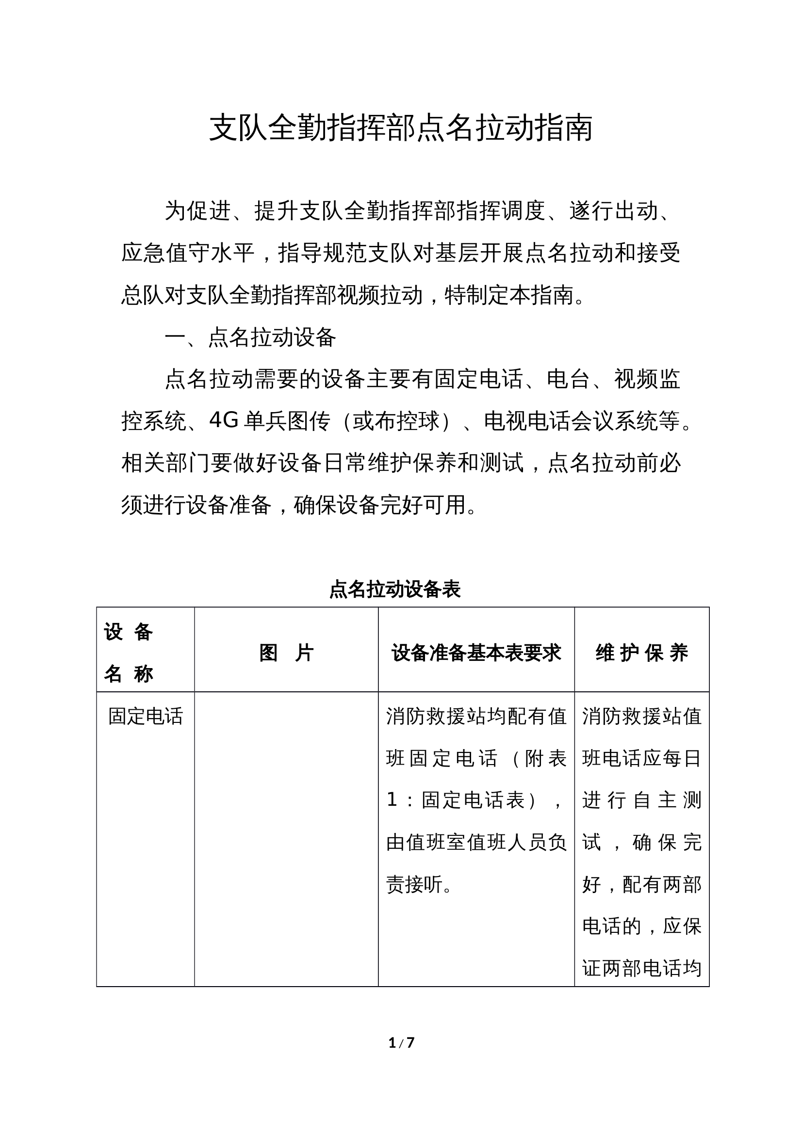 支队全勤指挥部点名拉动指南 第1页
