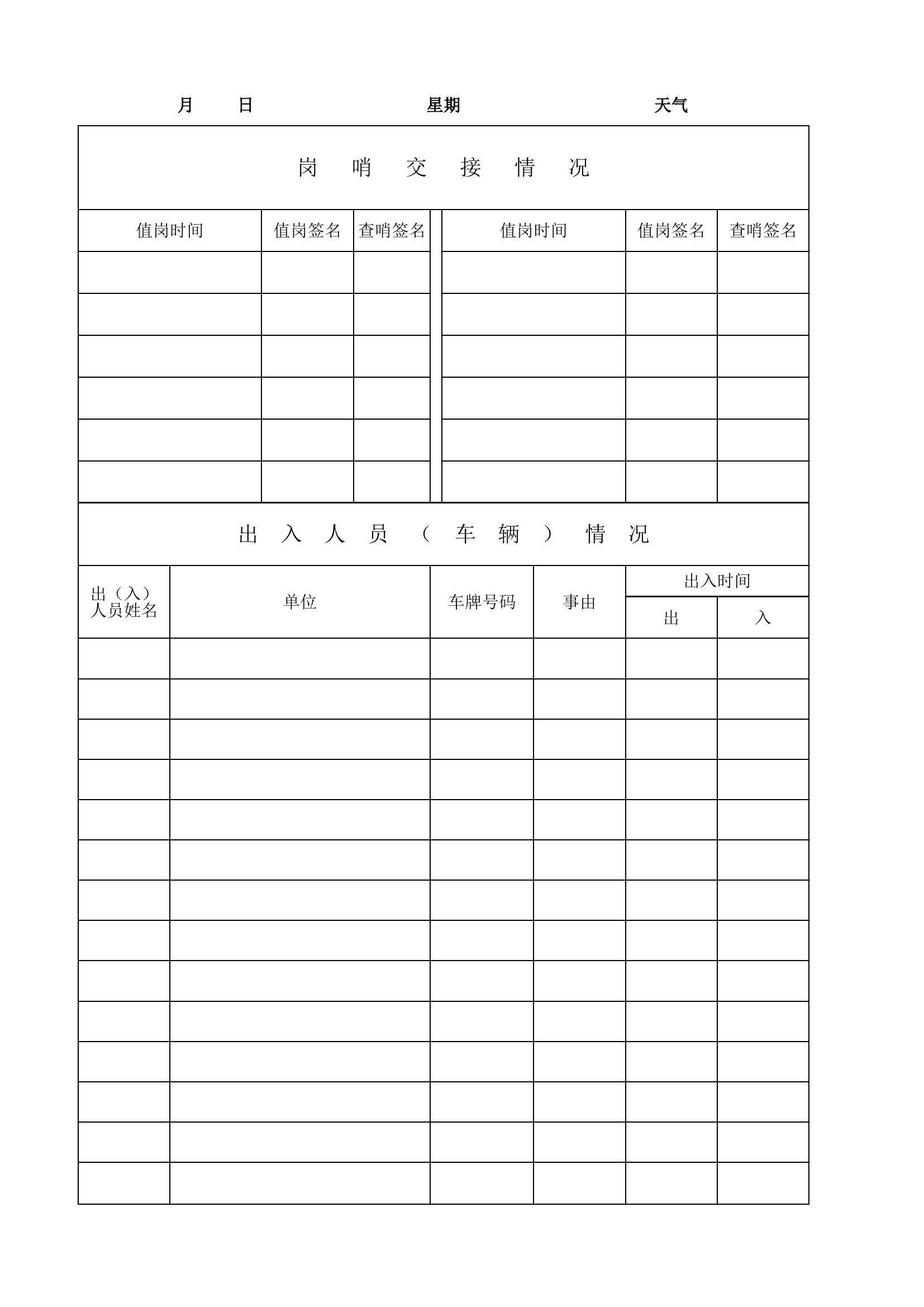 岗哨登记本.xlsx 第1页