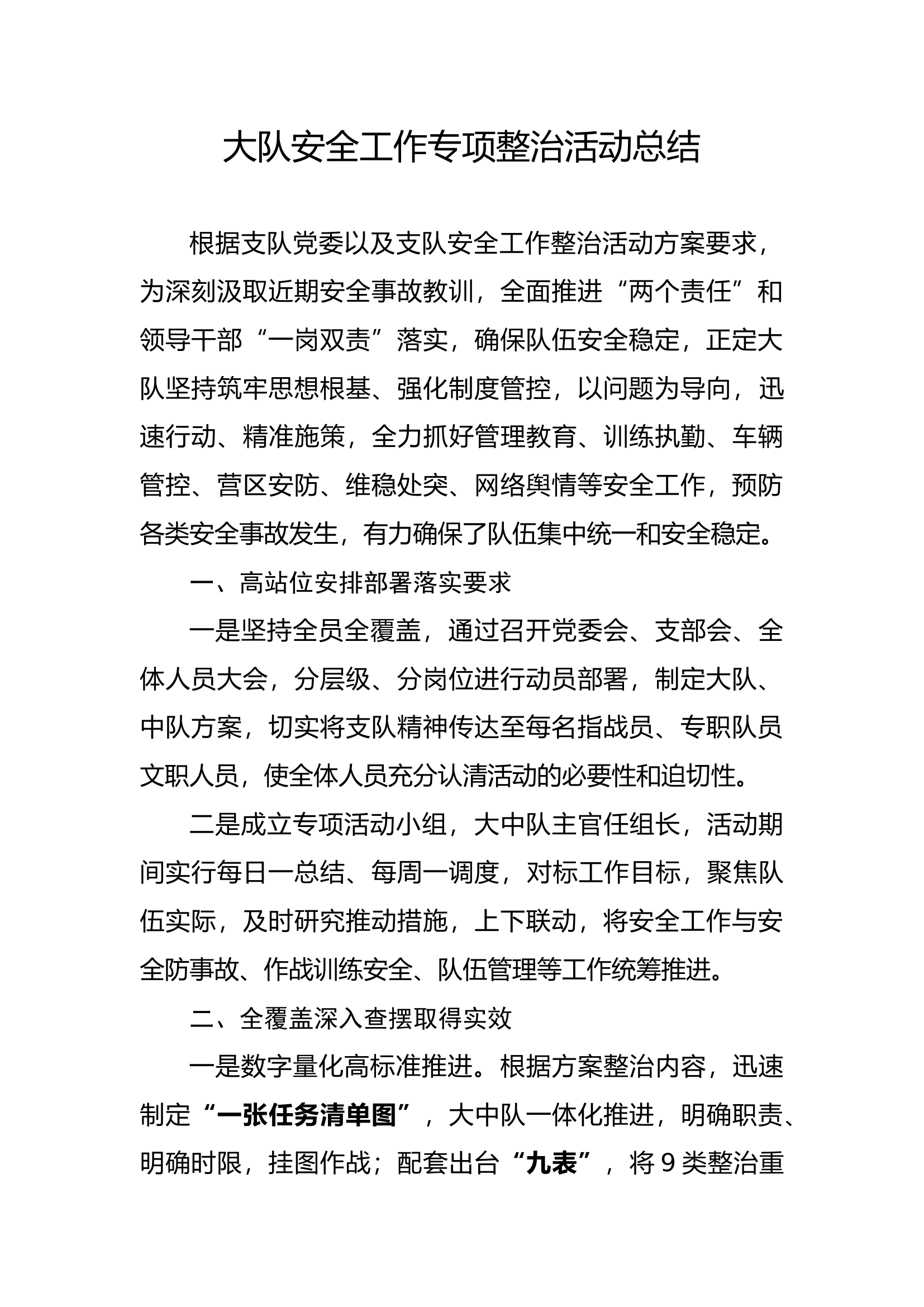 大队安全工作专项整治活动总结.docx 第1页