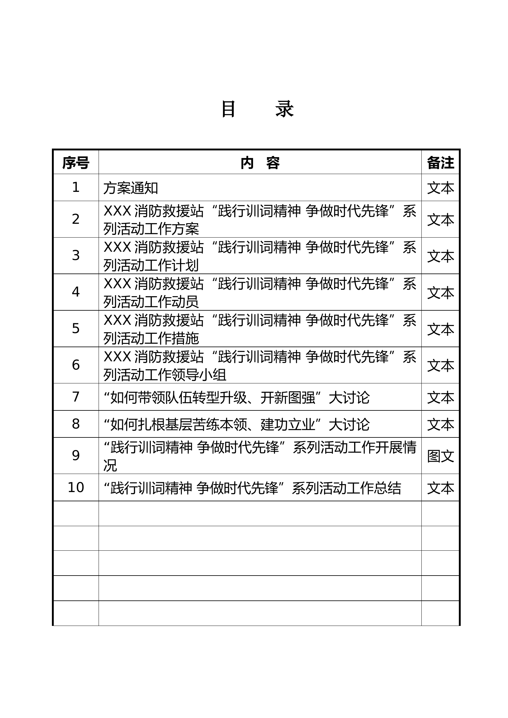 消防救援站清明节消防安保目    录 (2).doc 第1页