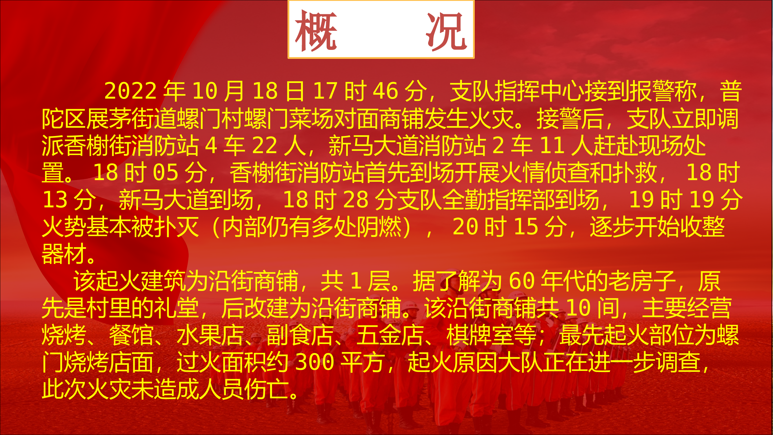 “10.18”普陀区展茅街道螺门村沿街商铺火灾扑救战评 第2页