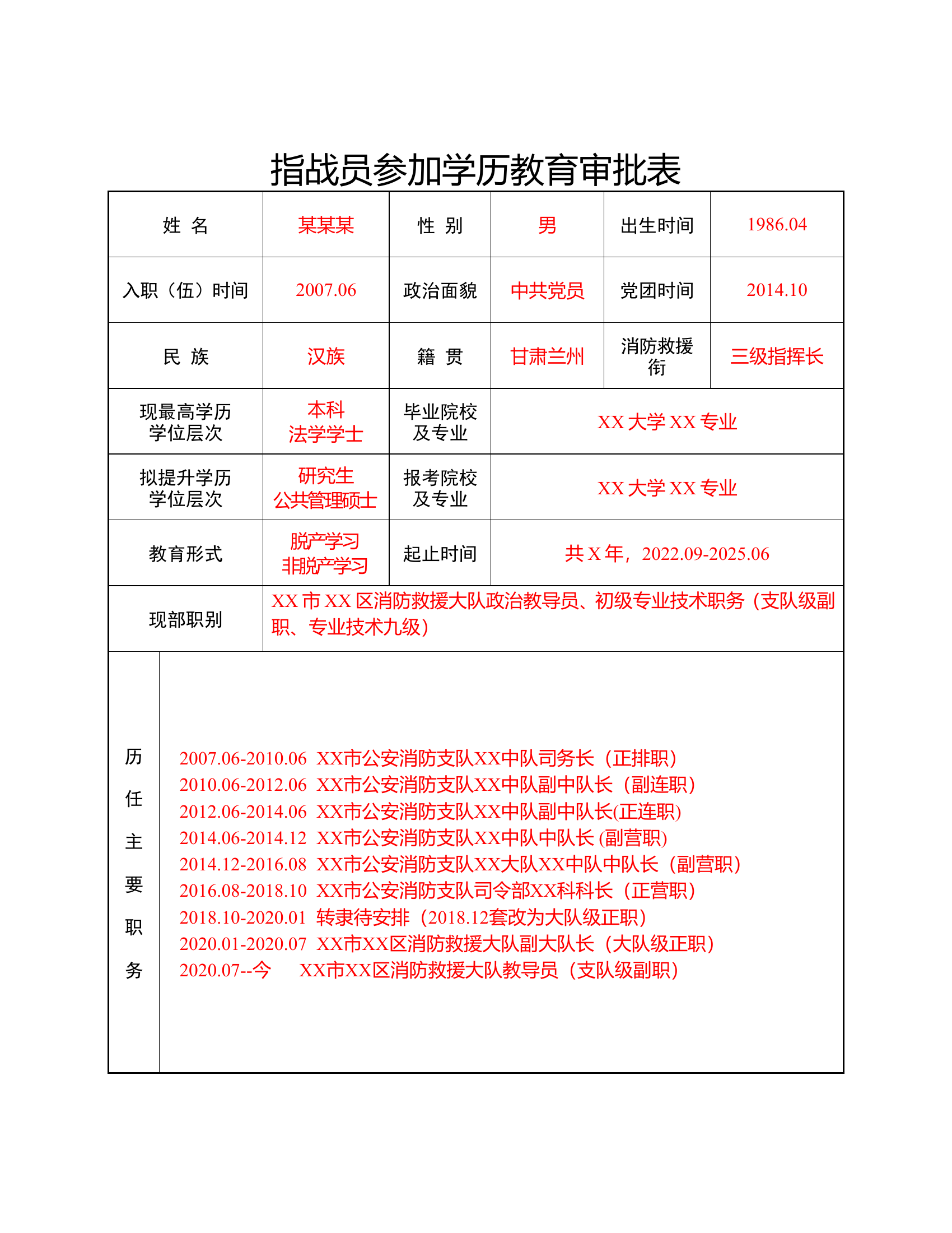 指战员参加学历教育审批表.doc 第1页