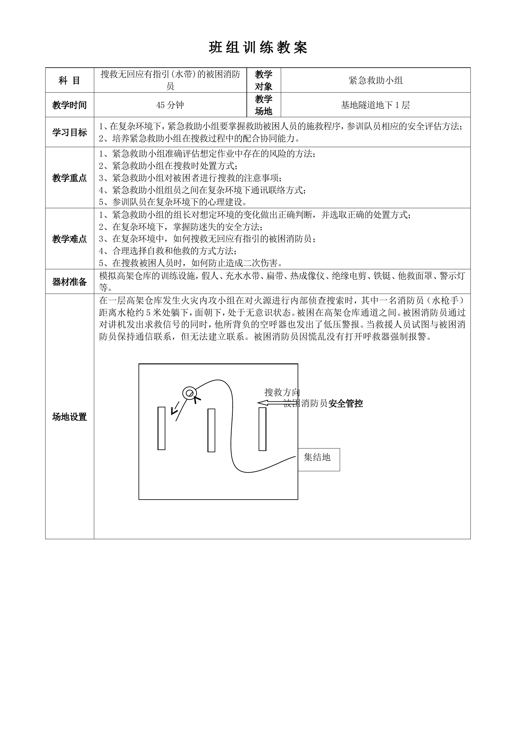 搜救无回应有指引的被困消防员教案.doc 第1页