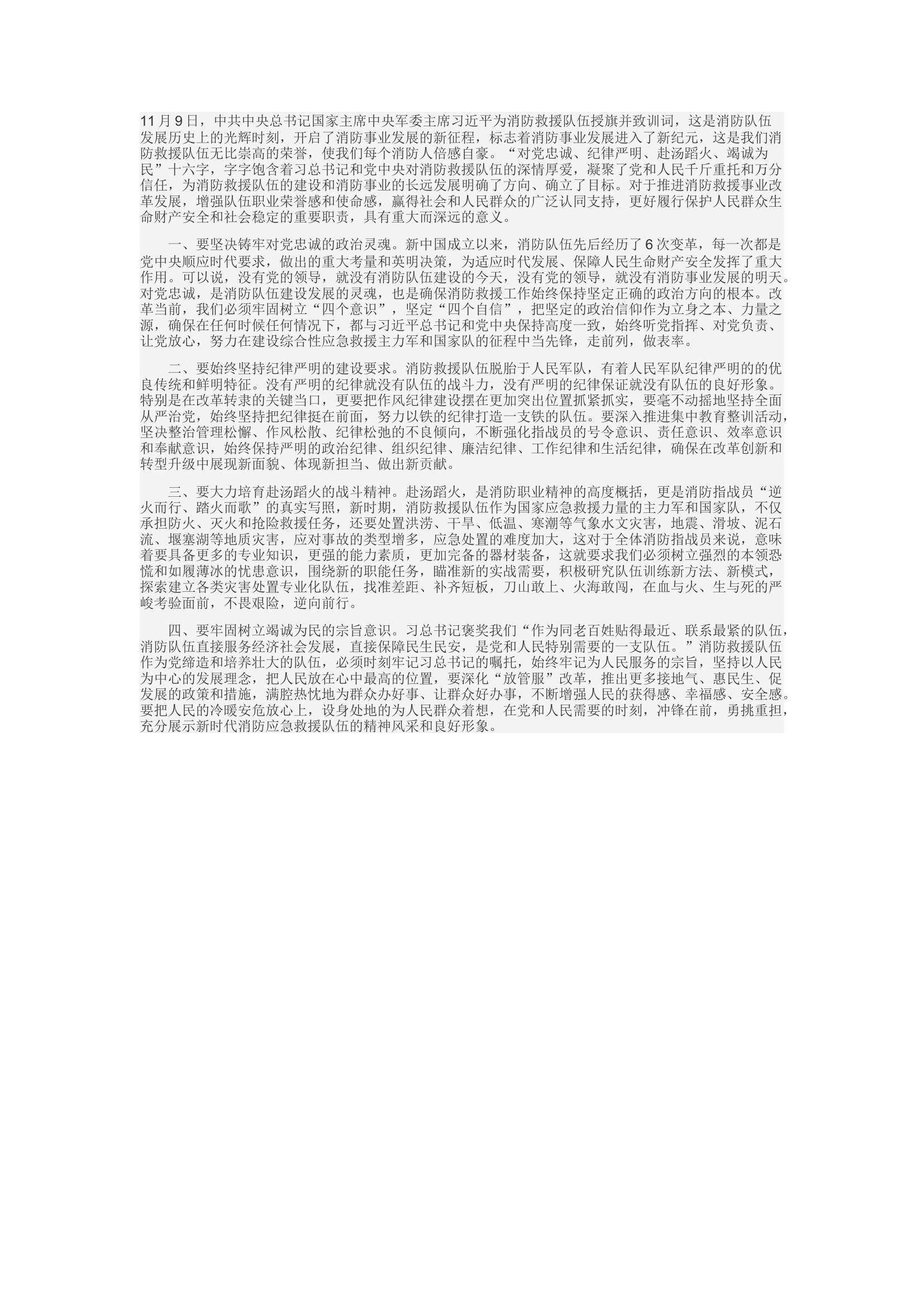 精品：d牢记领袖嘱托 坚定前行方向 奋力谱写消防事业时代新篇章.docx 第1页