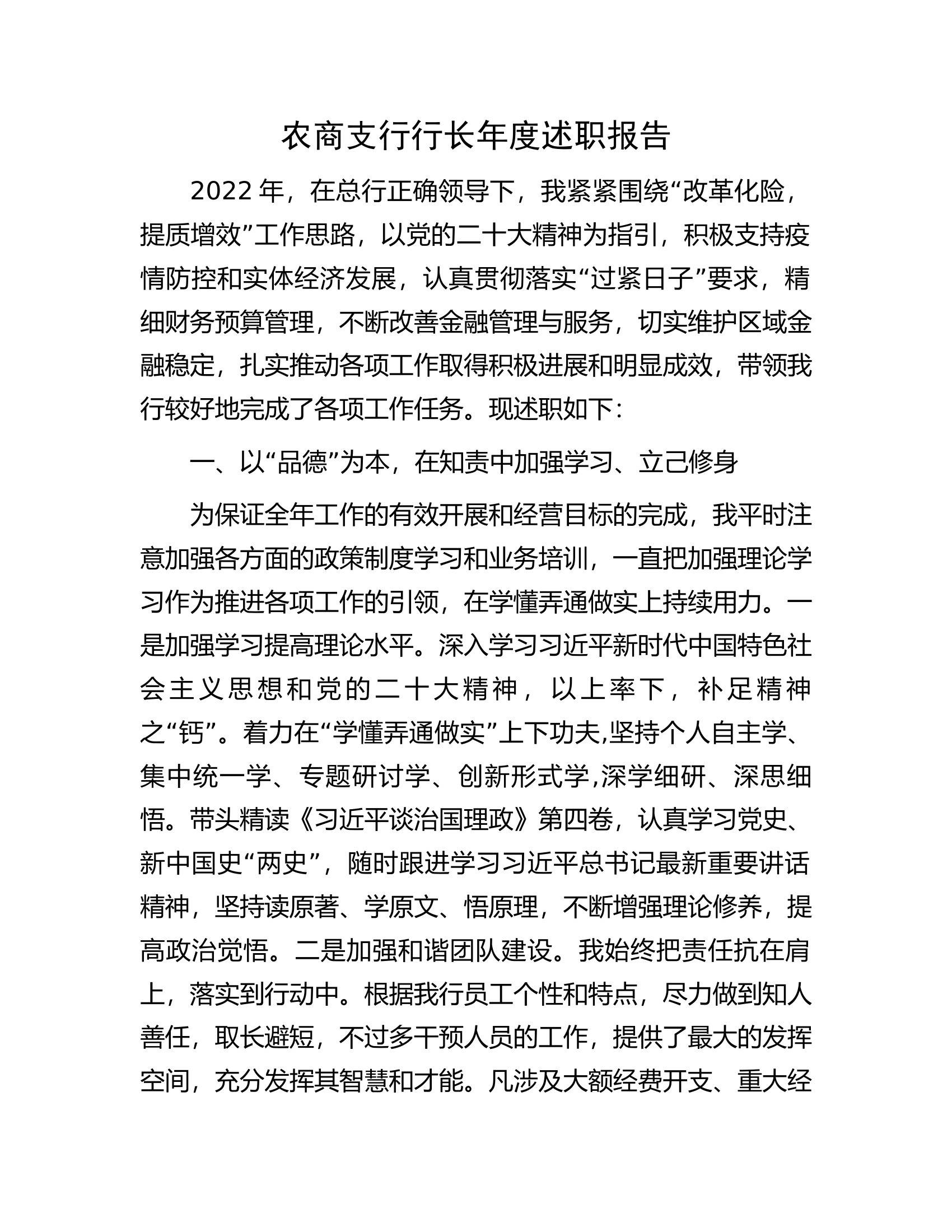 农商支行行长年度述职报告.docx 第1页