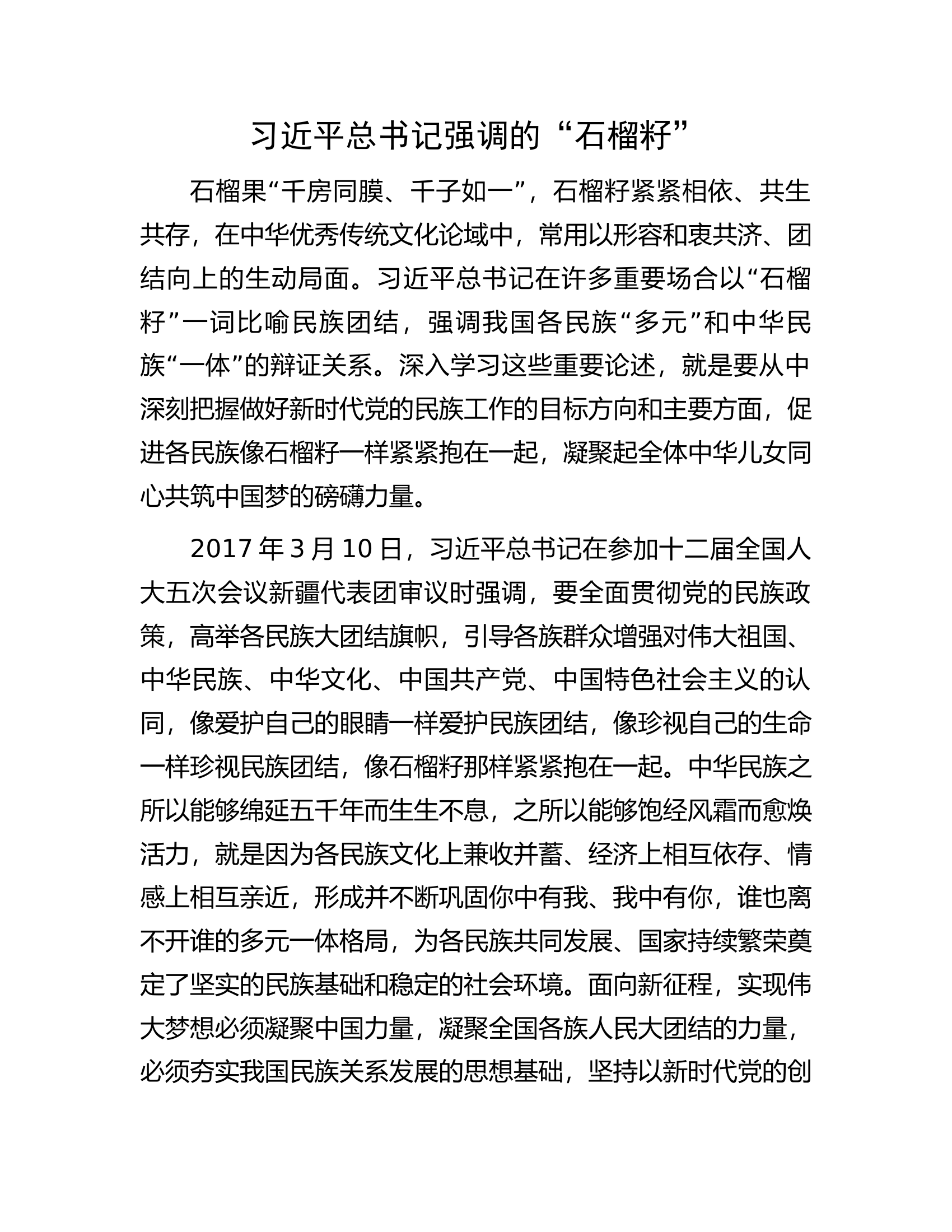习近平总书记强调的“石榴籽”..................docx 第1页