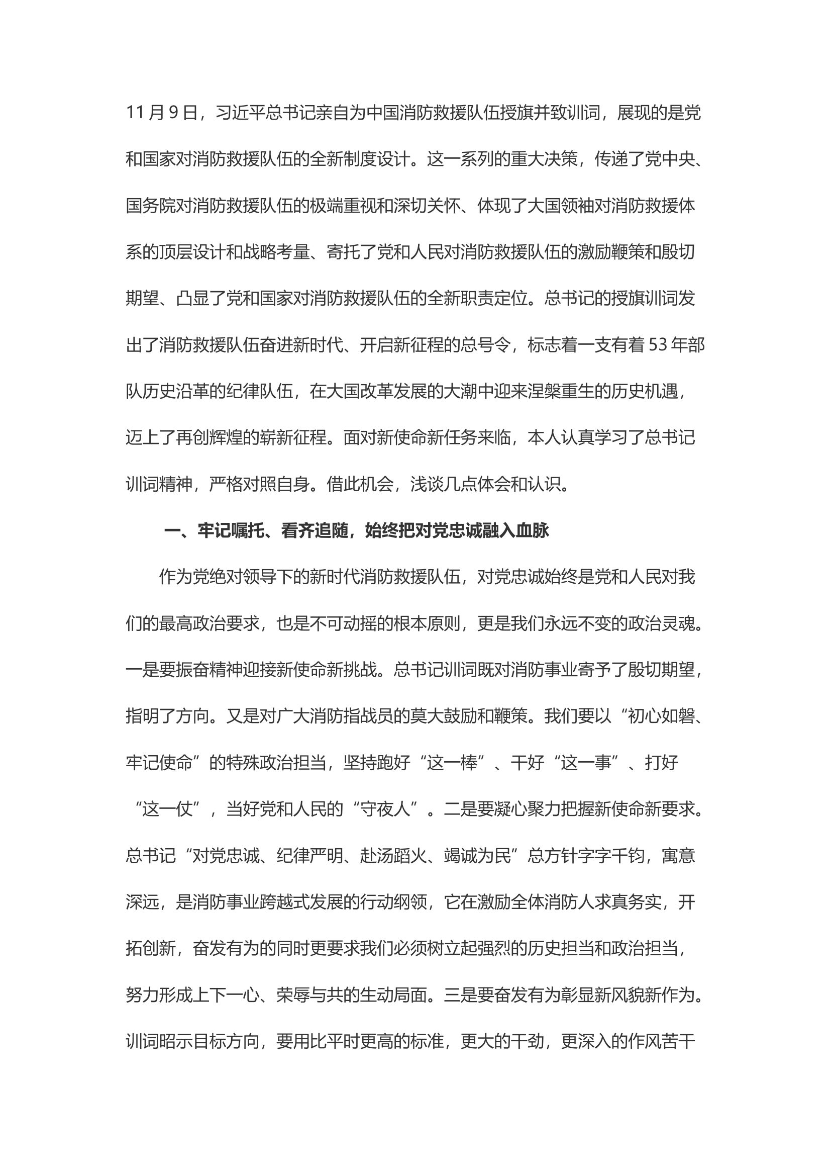 精品：d牢记领袖训词 坚定看齐追随 做新时代人民群众的守夜人.docx 第1页