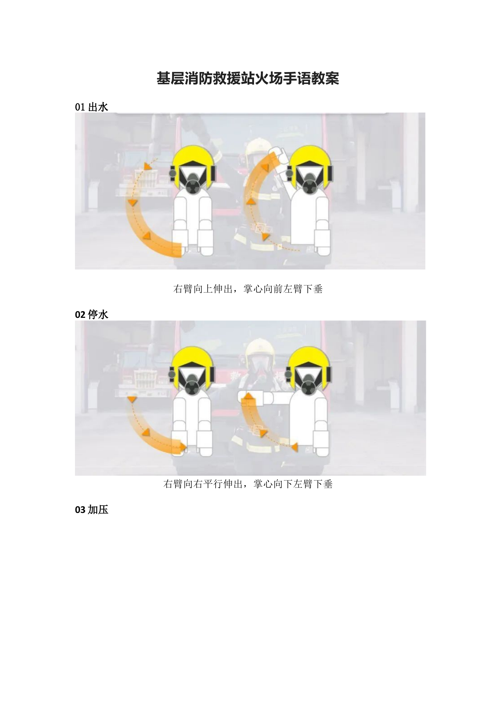 基层消防救援站火场手语理论教案培训.docx 第1页