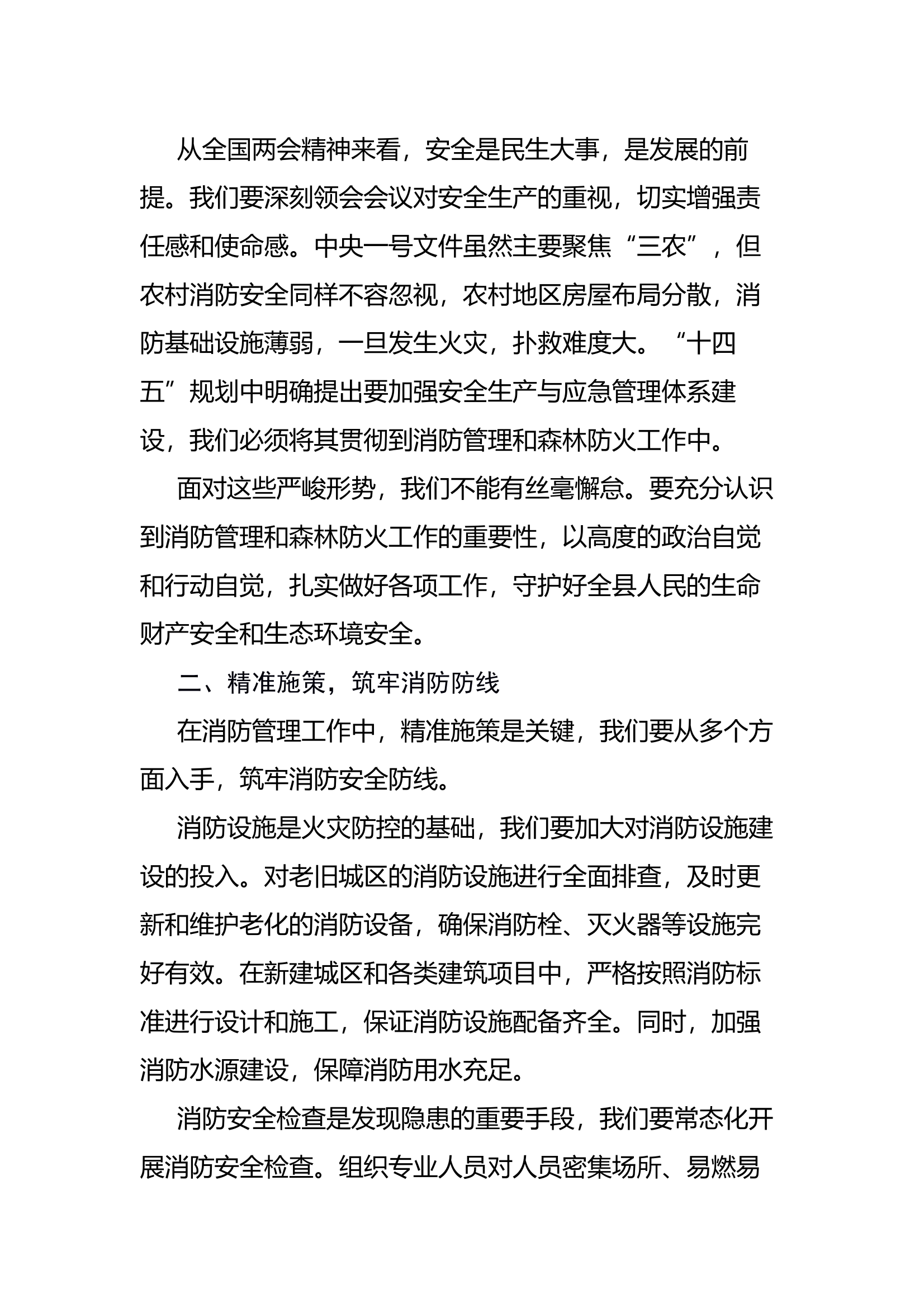 在2025年全县消防管理暨森林防火警示大会上的发言 第2页