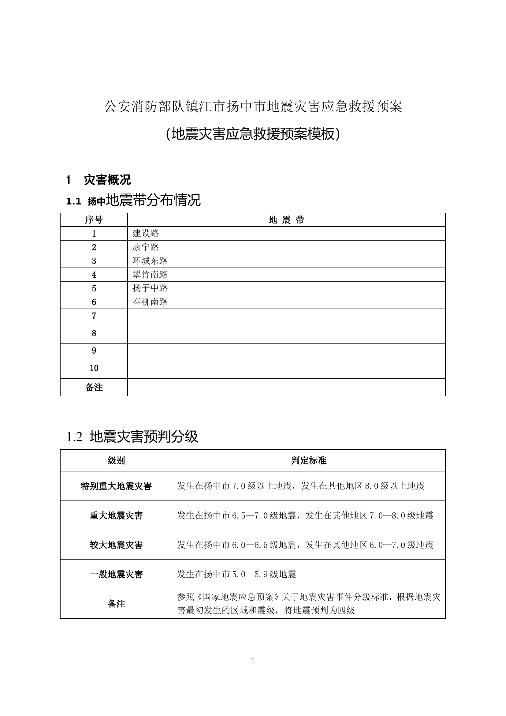 地震灾害应急救援预案.doc 第1页