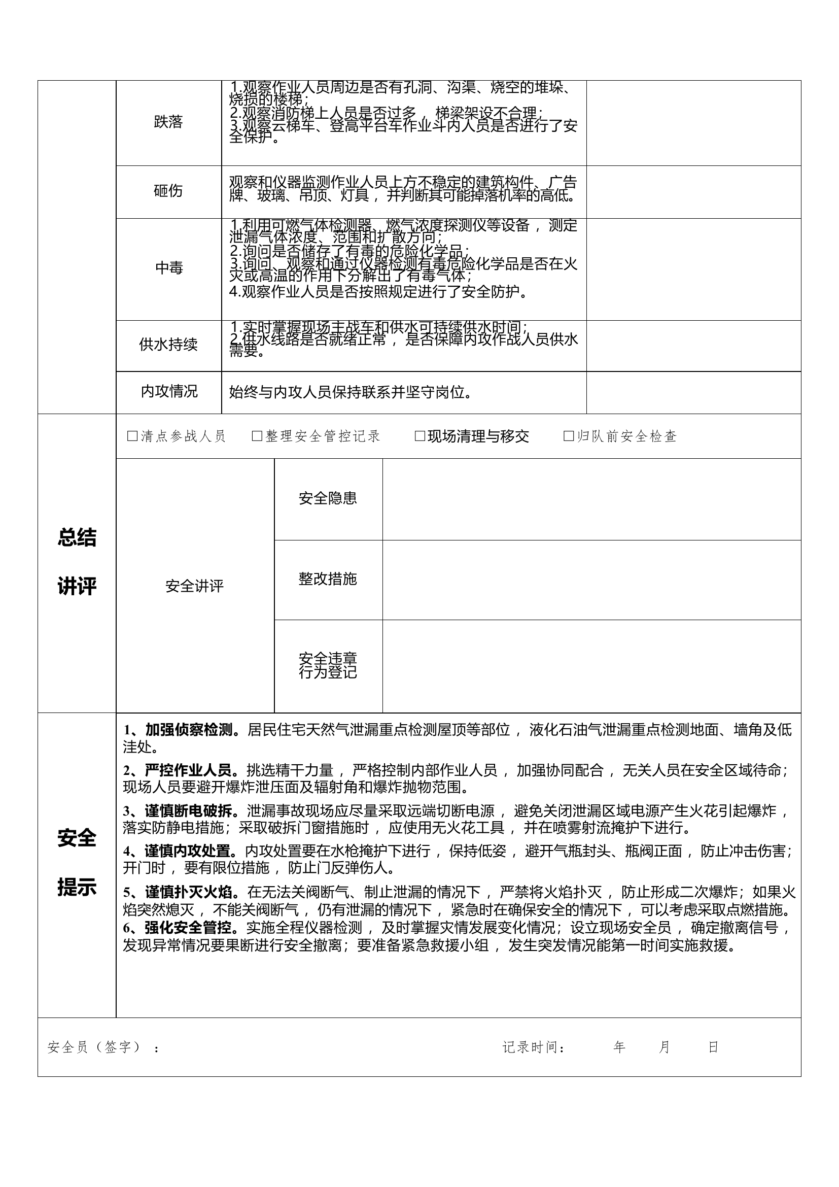 灭火救援行动安全管控清单（居民燃气类火灾）.docx 第2页