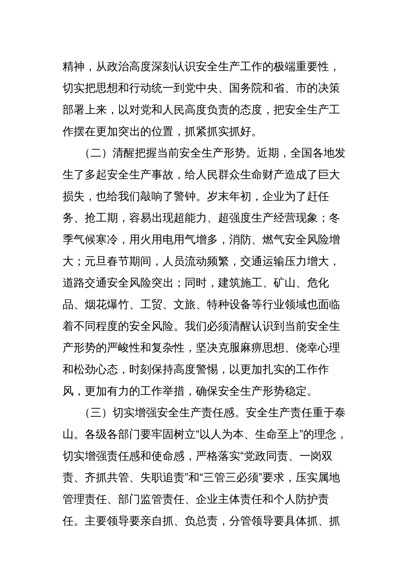 （2024.12.16）在岁末年初及2025年元旦春节期间安全生产工作会议上的讲话 第2页
