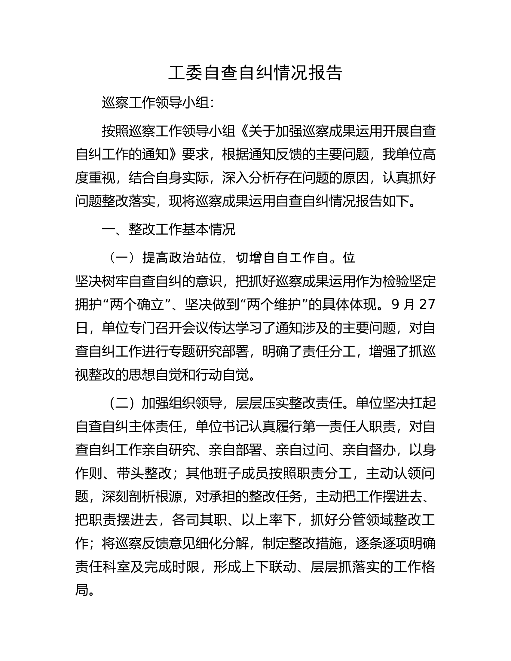 工委自查自纠情况报告.docx 第1页